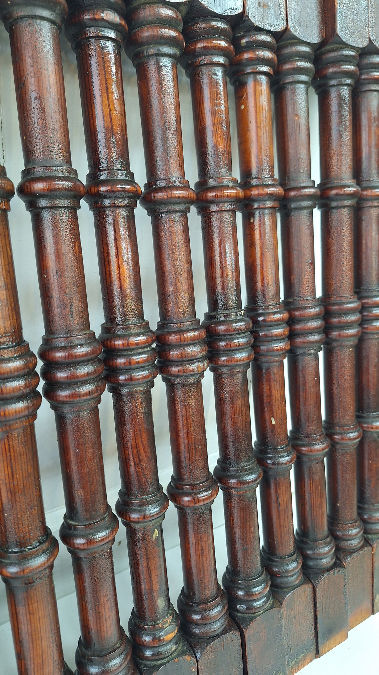21 Antique Wood Staircase Balusters, Victorian Turned Stair Spindles