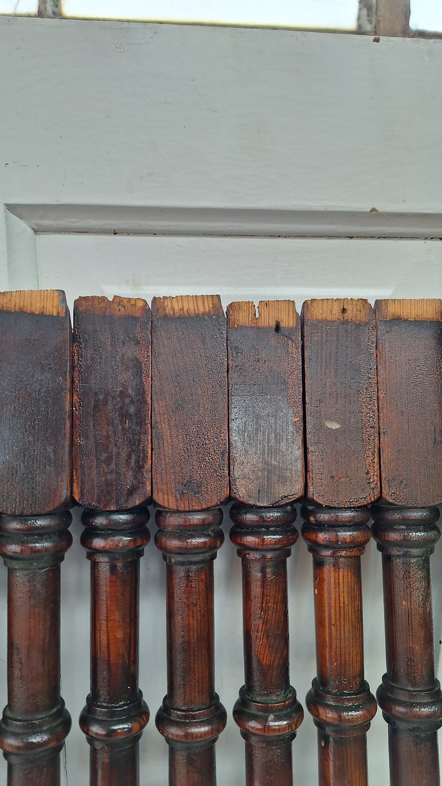 21 Antique Wood Staircase Balusters, Victorian Turned Stair Spindles