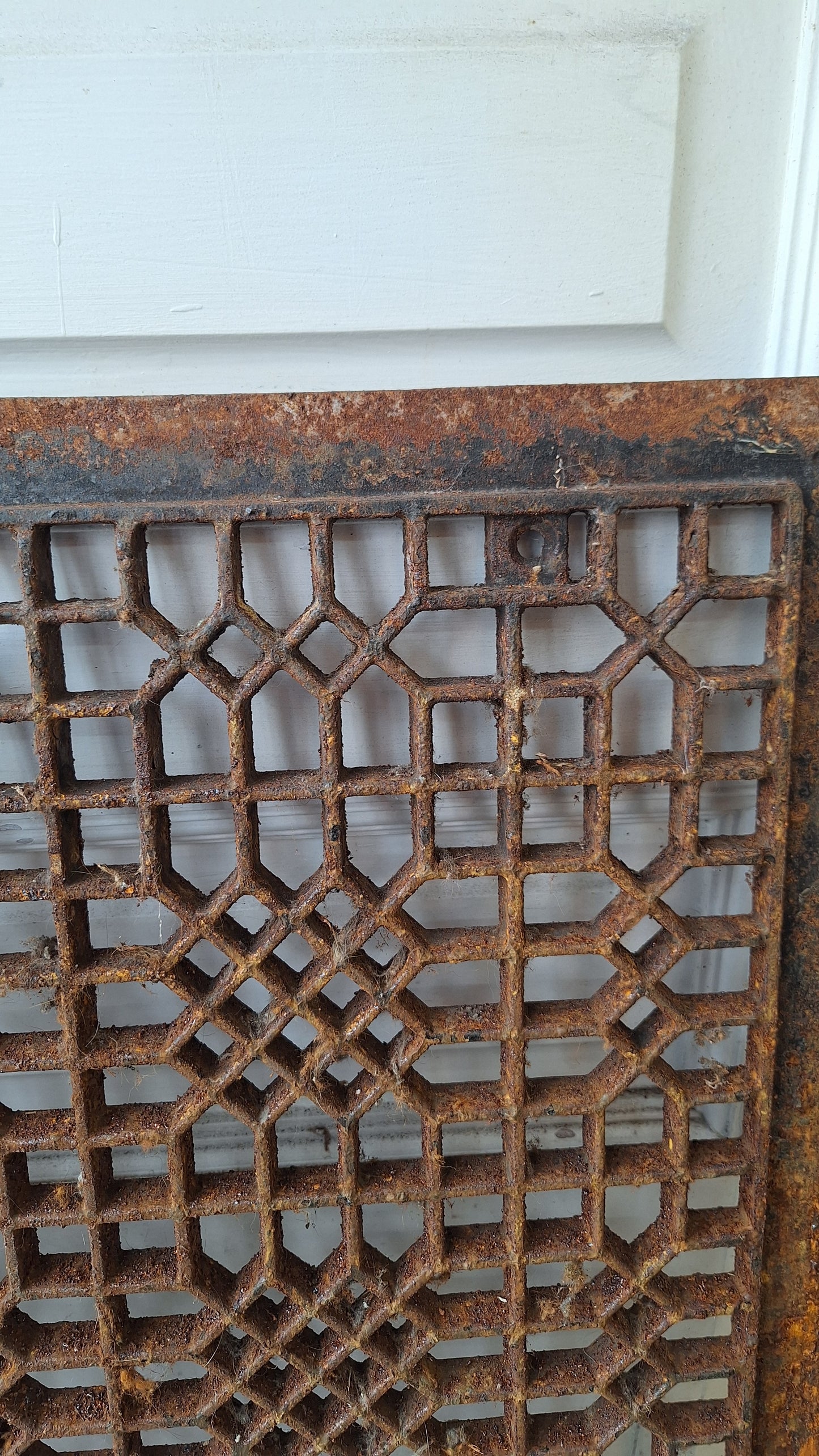 26" Square Floor Vent Cover, Antique Cast Iron Large Register Grate