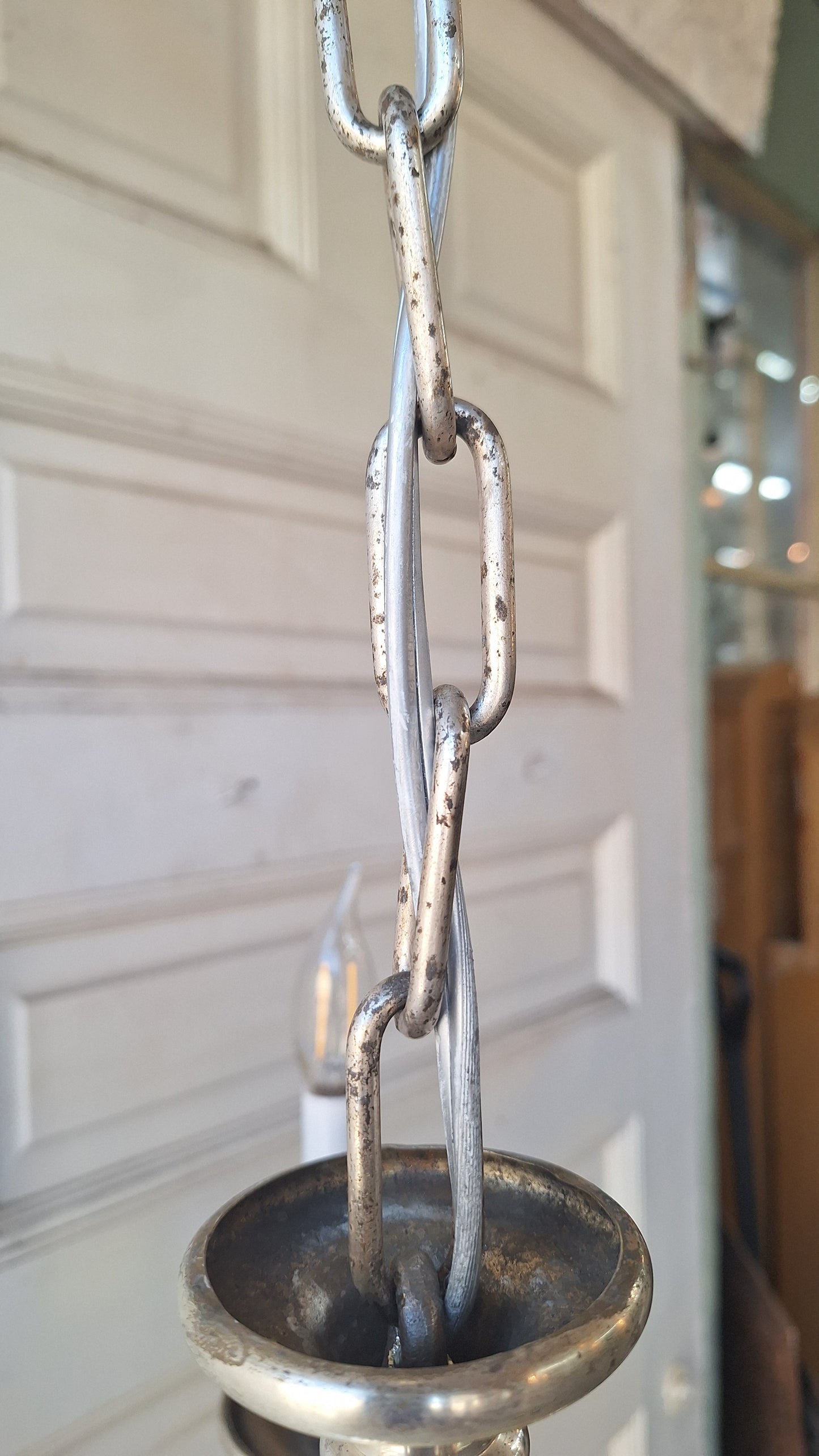 Silver Plated Chandelier: Vintage Five Arm Candelabra Style Ceiling Light