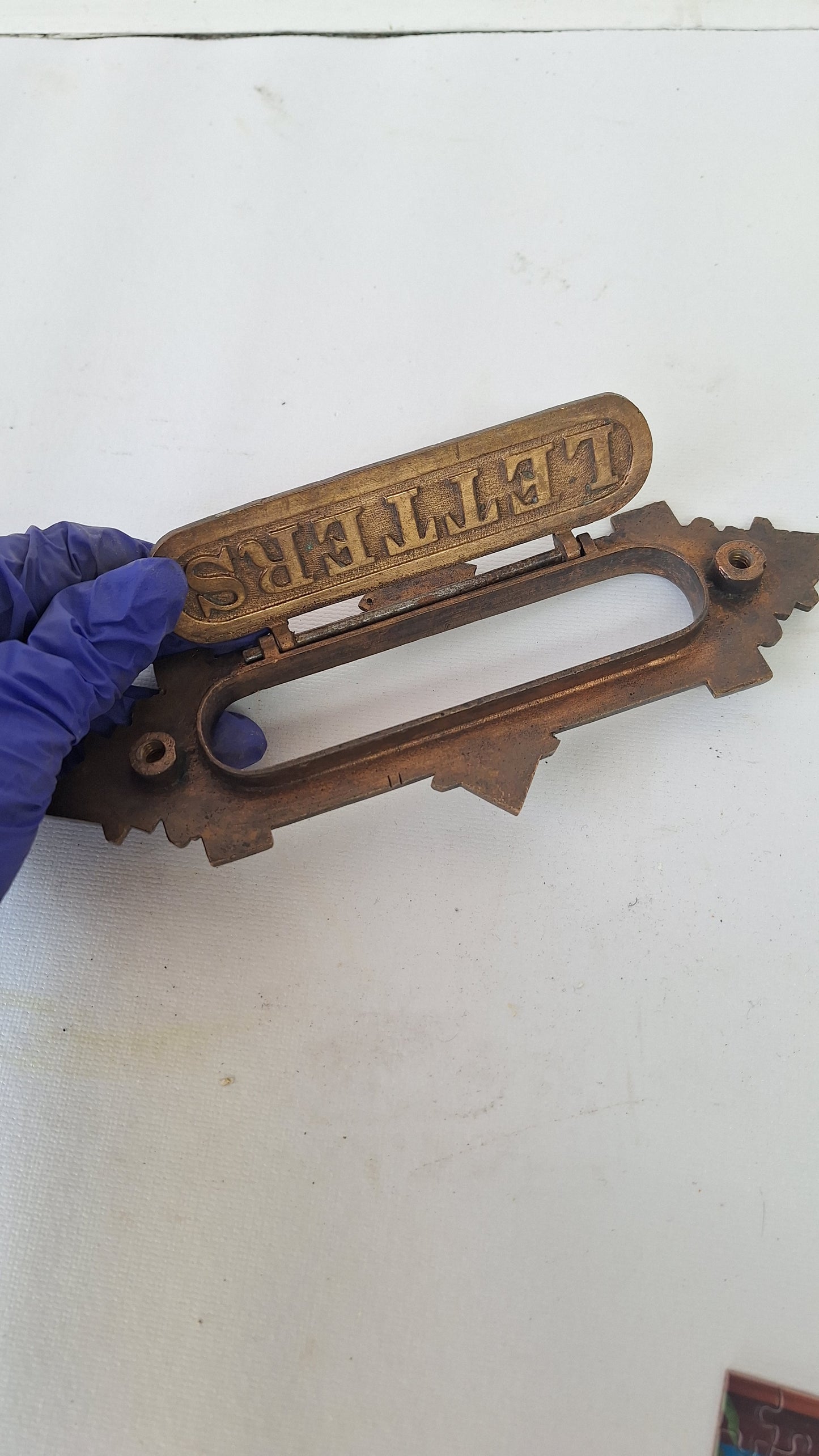 Ornate Bronze Letter Slot, Fancy Antique Door Mail Slot