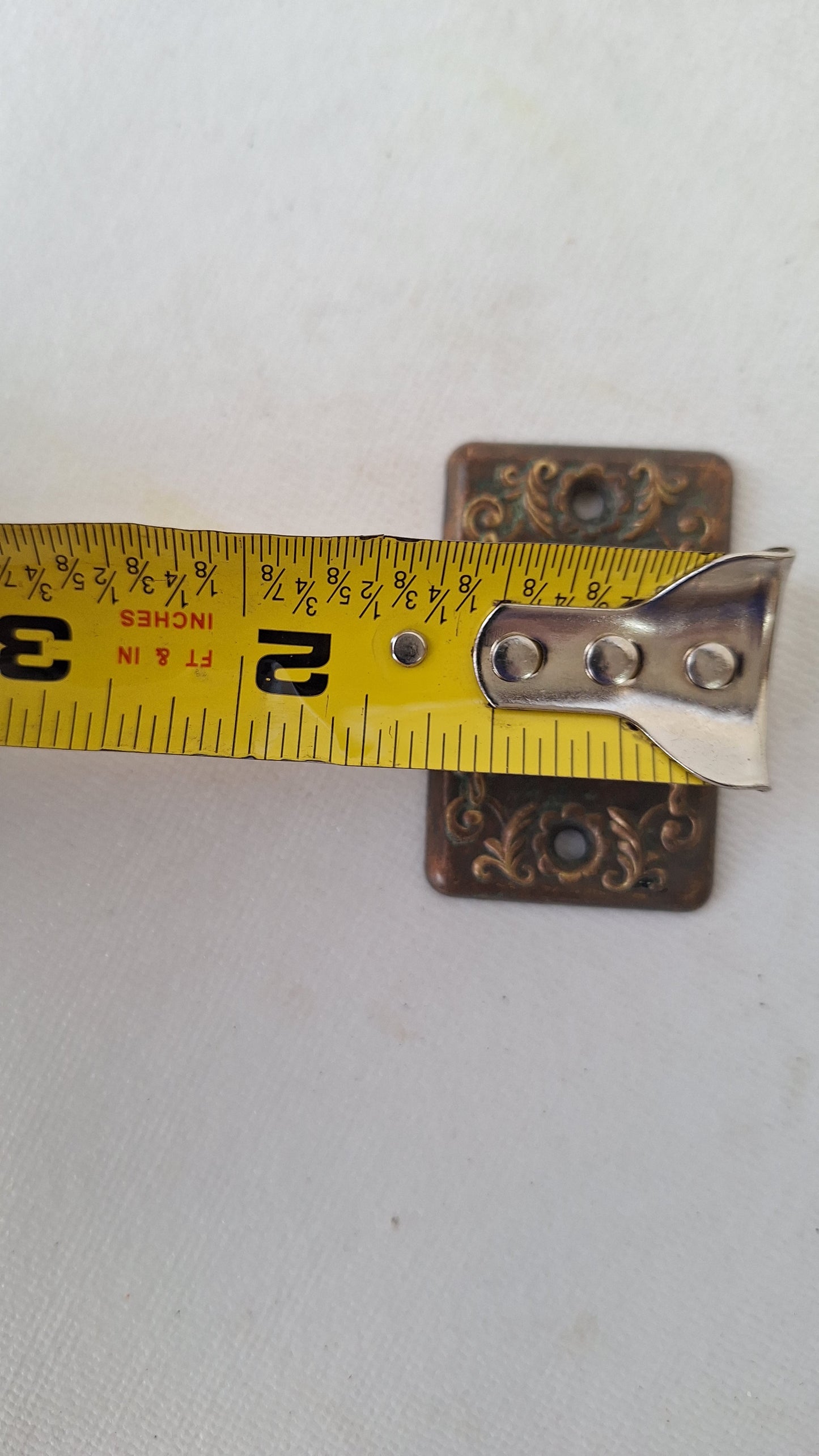 Fancy Stamped Bronze Antique Keyhole Cover, Small Key Hole Escutcheon Plate