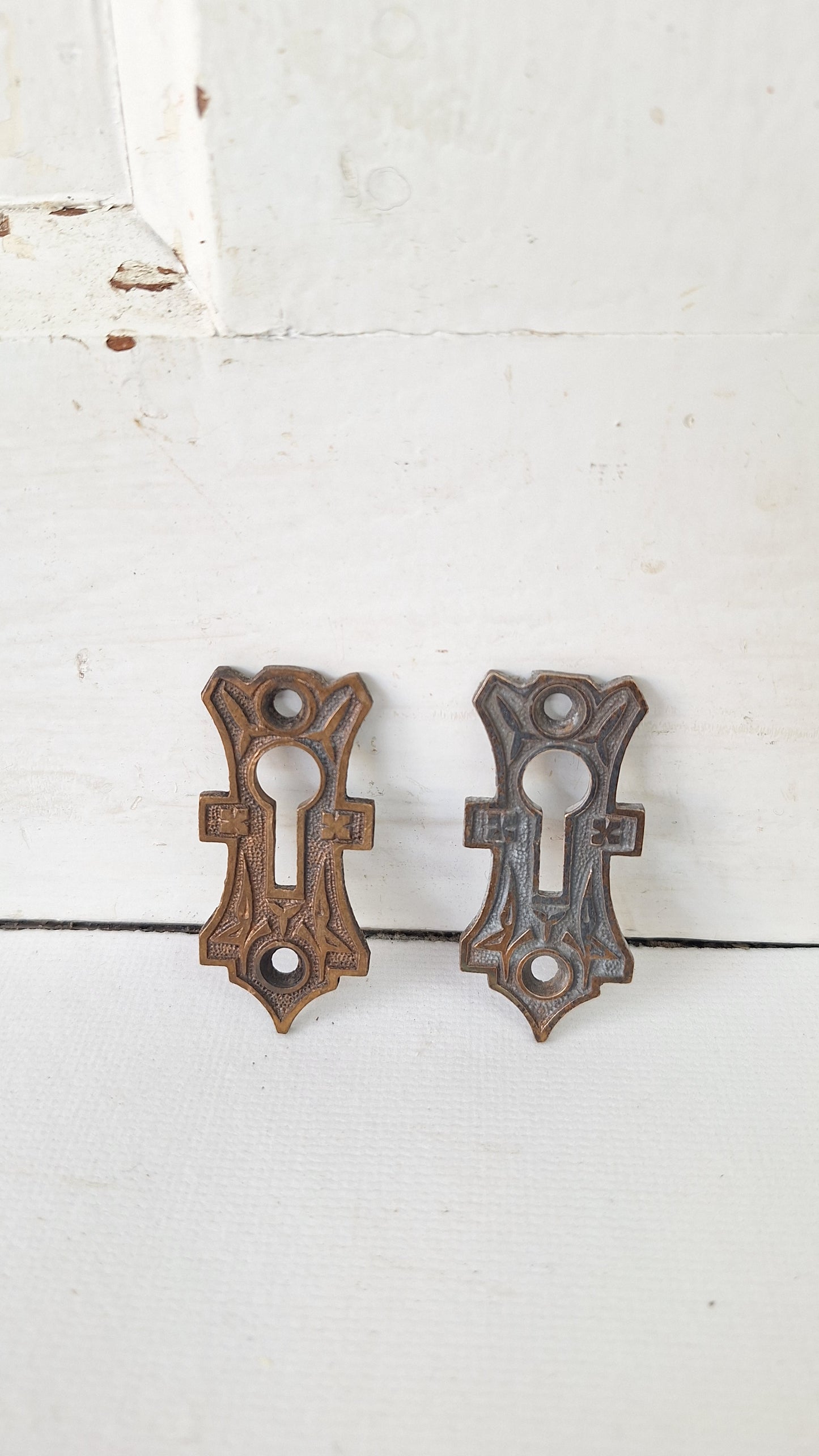 Fancy Bronze Door Key Hole, Victorian Keyhole Covers