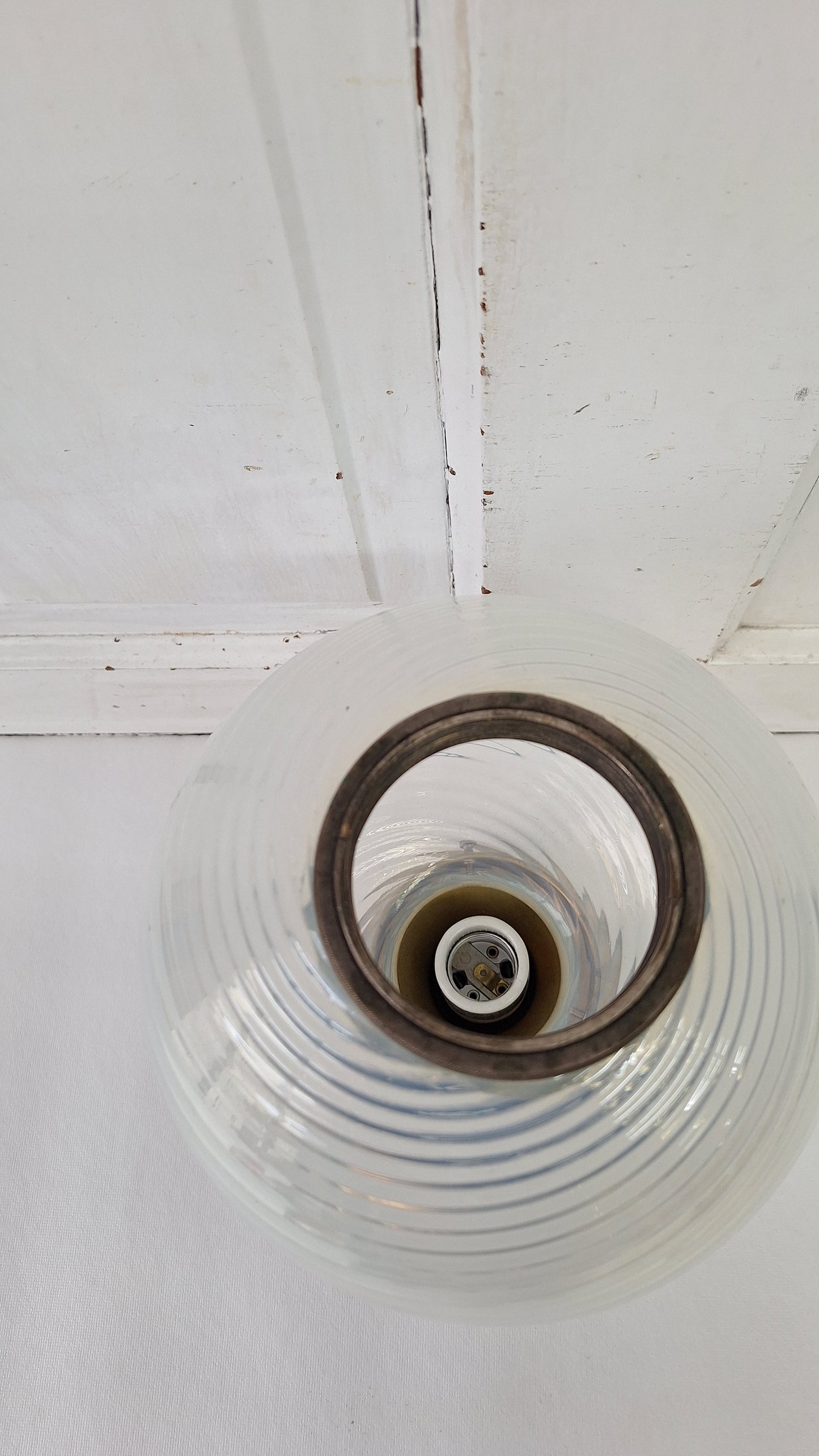 Blown Opal Glass Shade Ceiling Mount Light, Antique Swirled Glass Globe Flush Mount