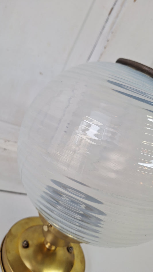 Blown Opal Glass Shade Ceiling Mount Light, Antique Swirled Glass Globe Flush Mount