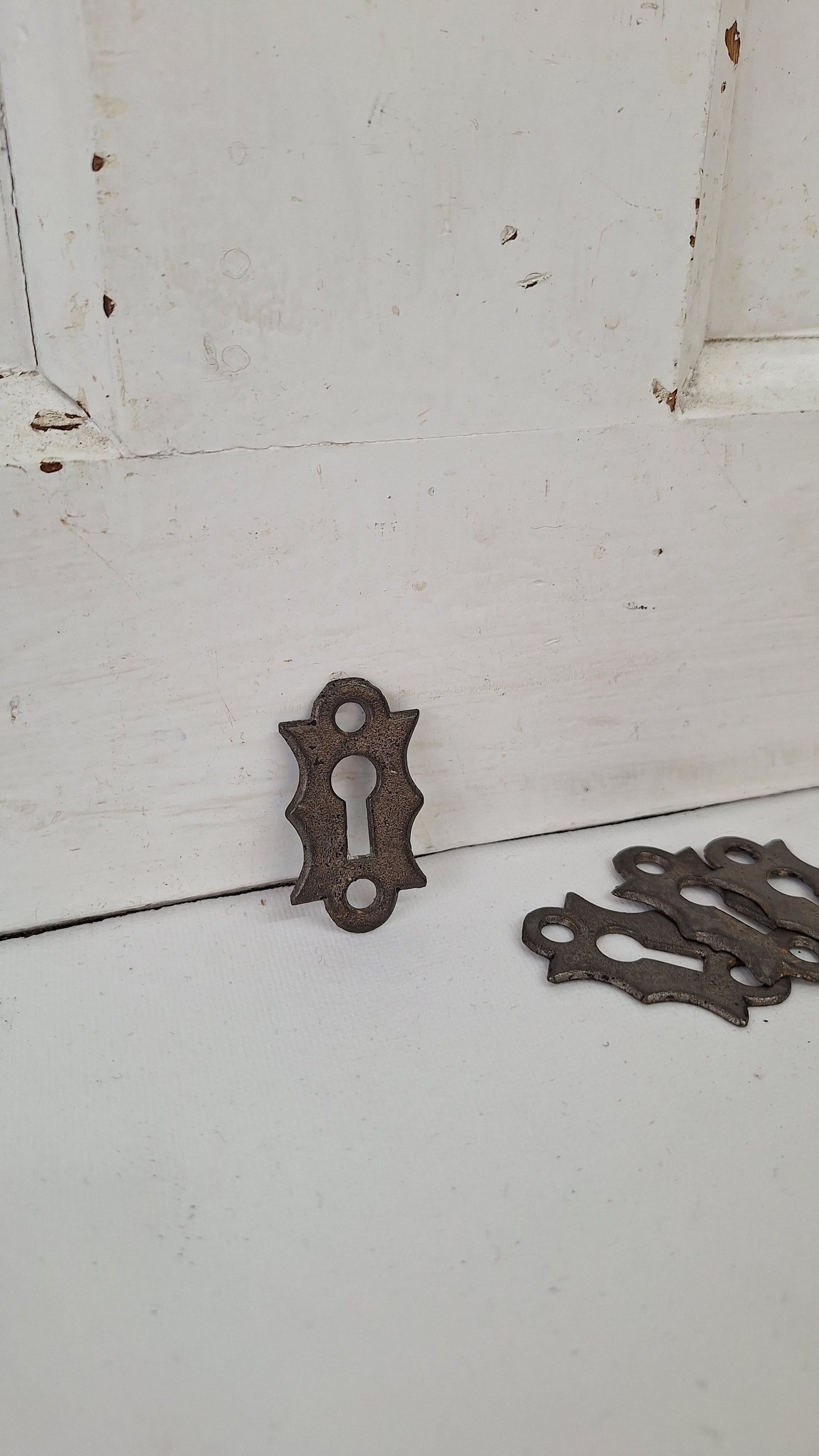 Antique Cast Iron Keyhole Cover, Simple Iron Key Hole Escutcheon