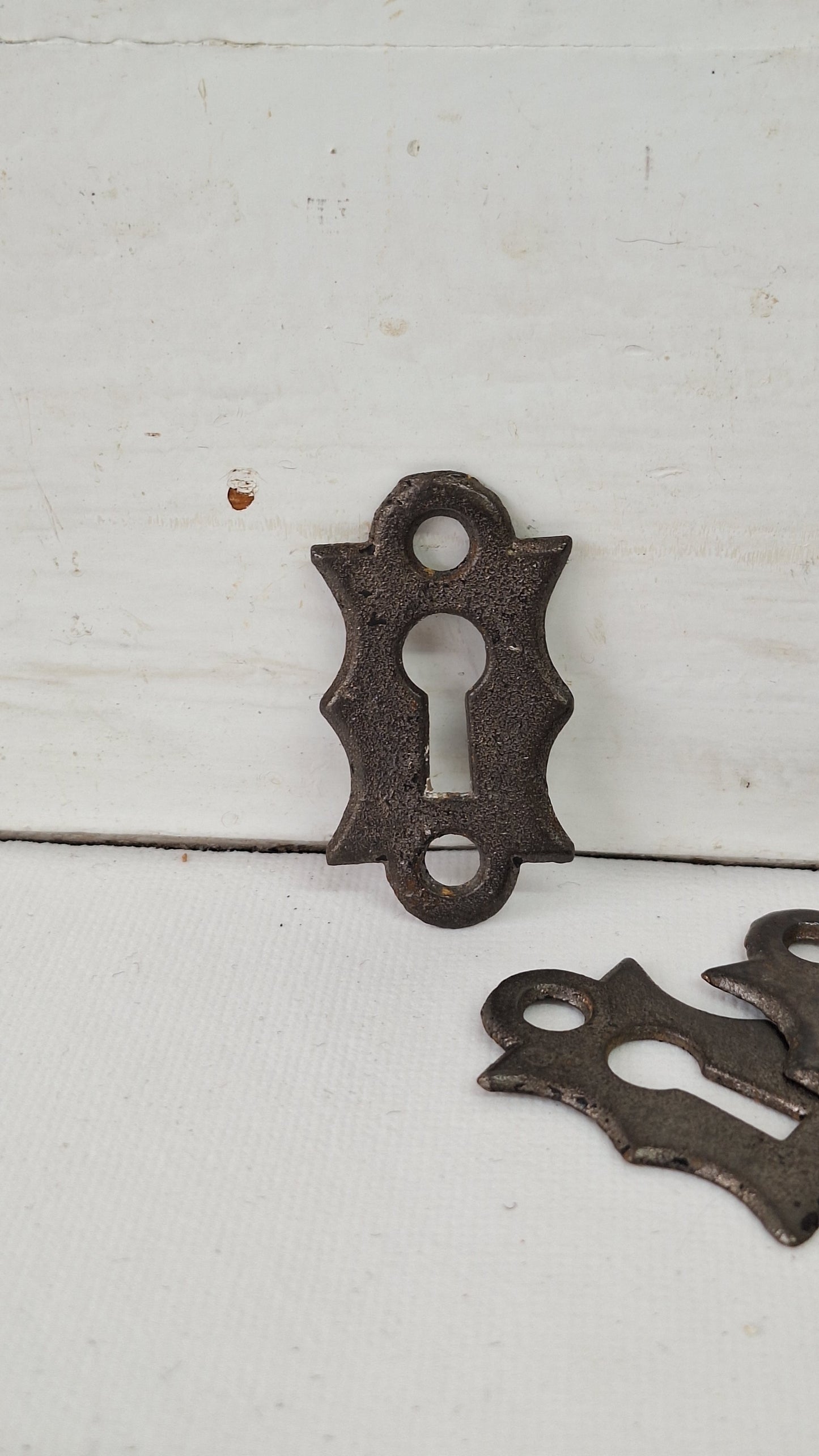 Antique Cast Iron Keyhole Cover, Simple Iron Key Hole Escutcheon