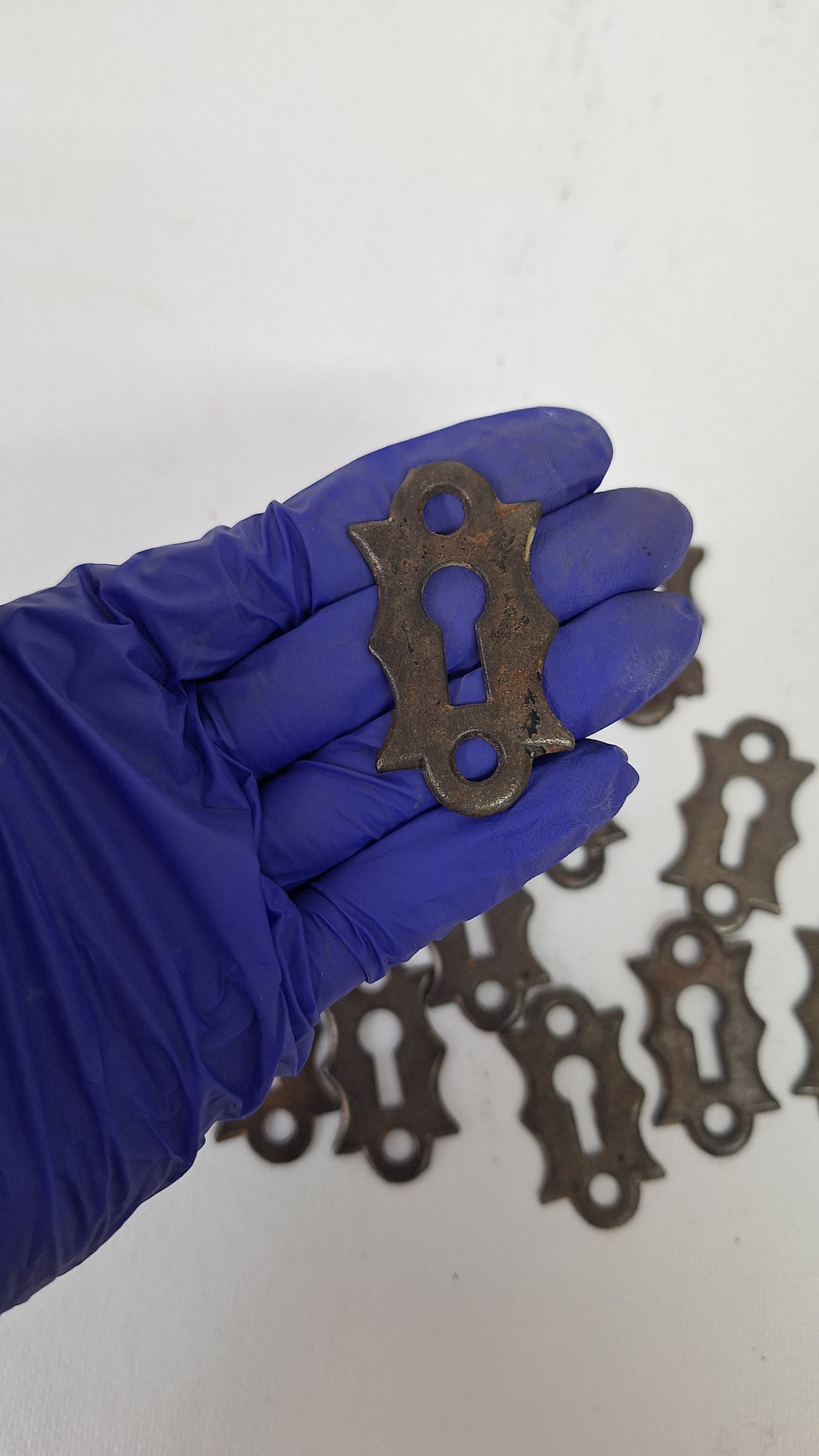 Antique Cast Iron Keyhole Cover, Simple Iron Key Hole Escutcheon