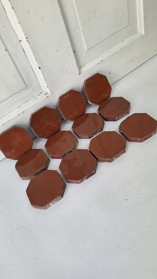 12 Octagon Antique Floor Tiles, Redy Fireplace Hearth Tile Set