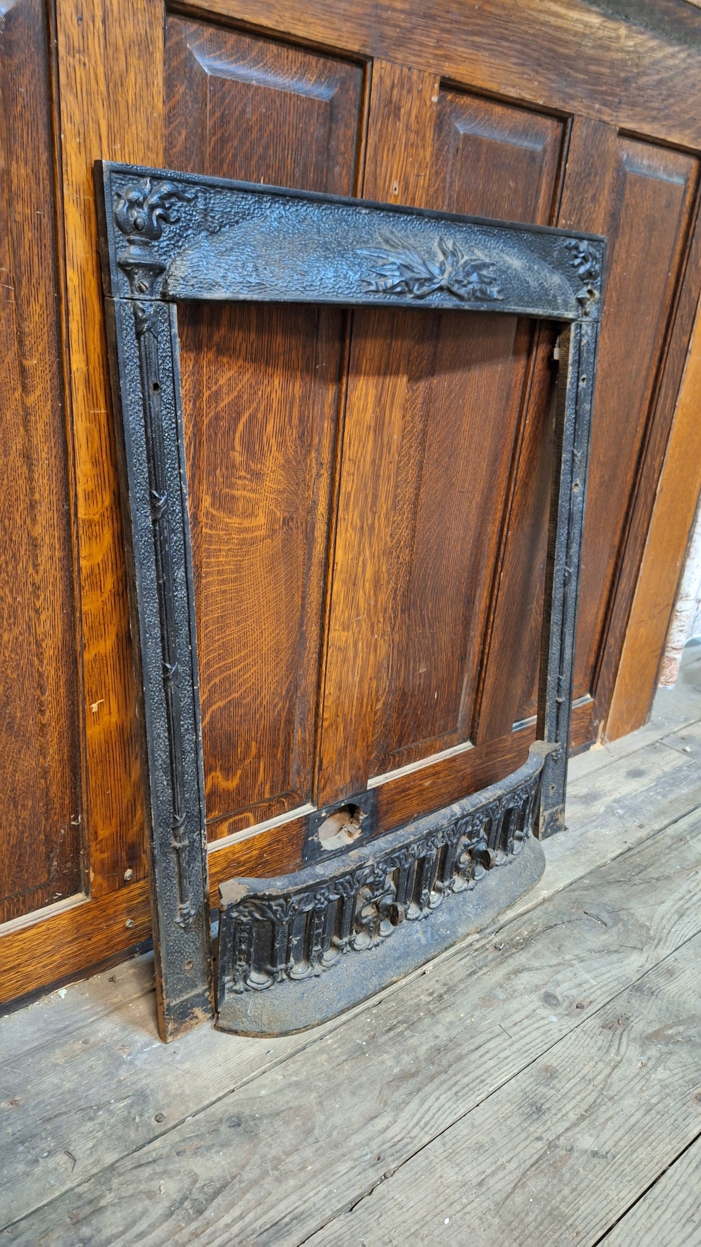 Cast Iron Fireplace Firebox Frame, Fireplace Mantle Metal Insert