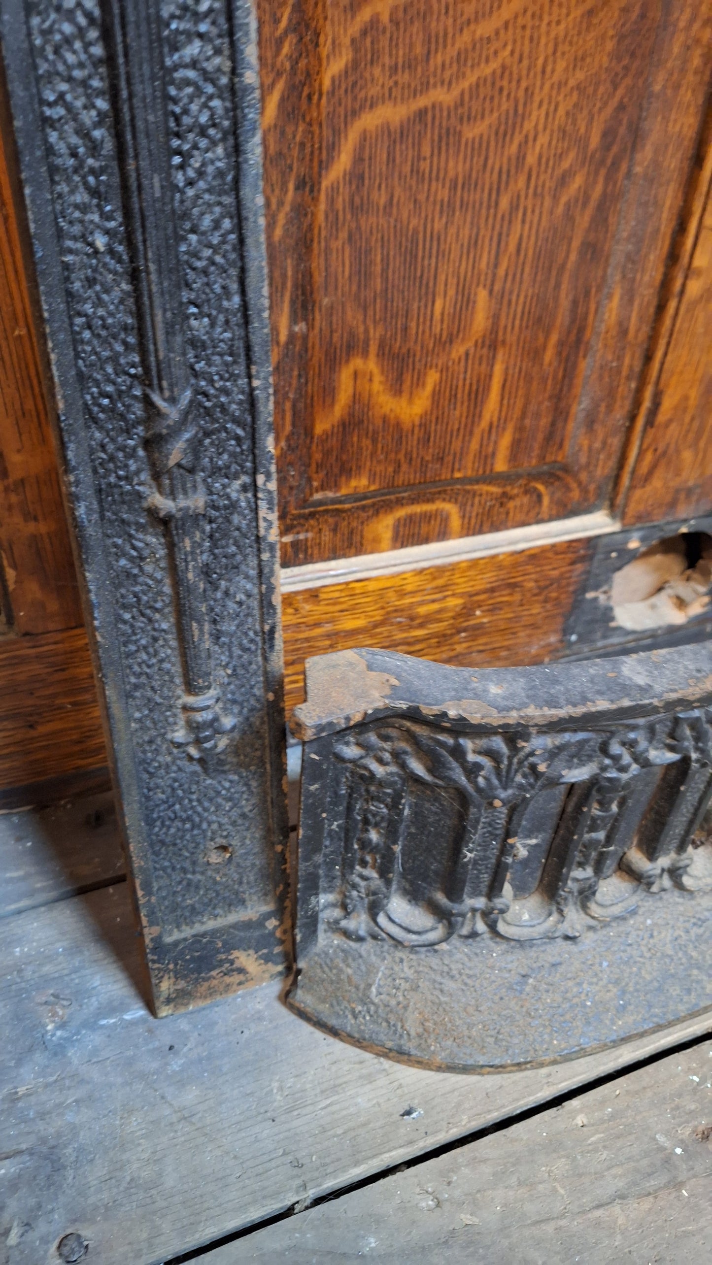 Cast Iron Fireplace Firebox Frame, Fireplace Mantle Metal Insert