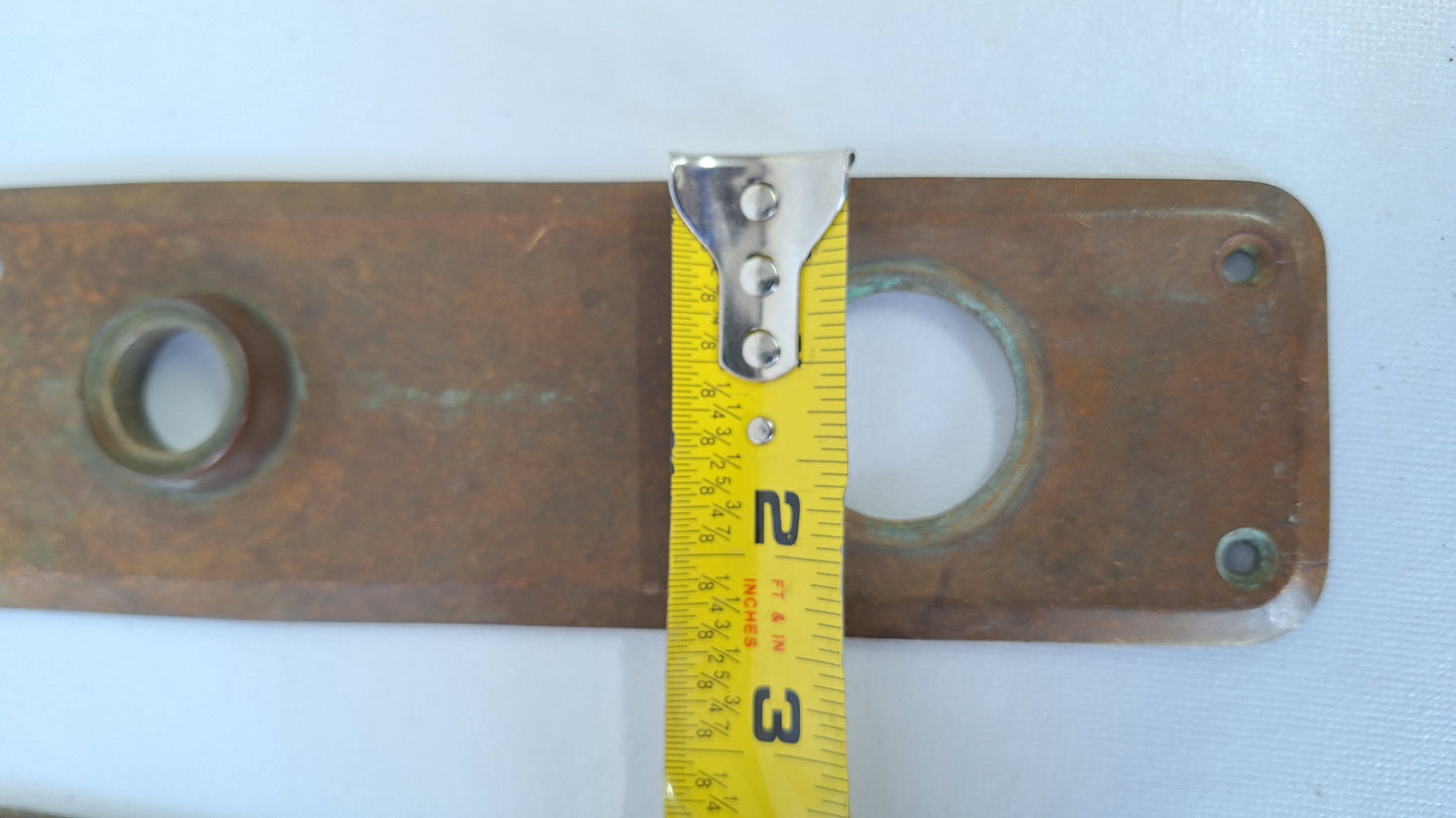 Antique Entry Door Plates with Cylinder Lock Opening, No Keyhole