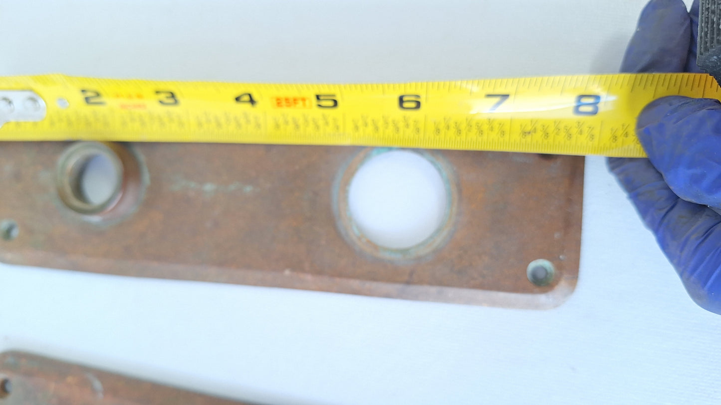Antique Entry Door Plates with Cylinder Lock Opening, No Keyhole
