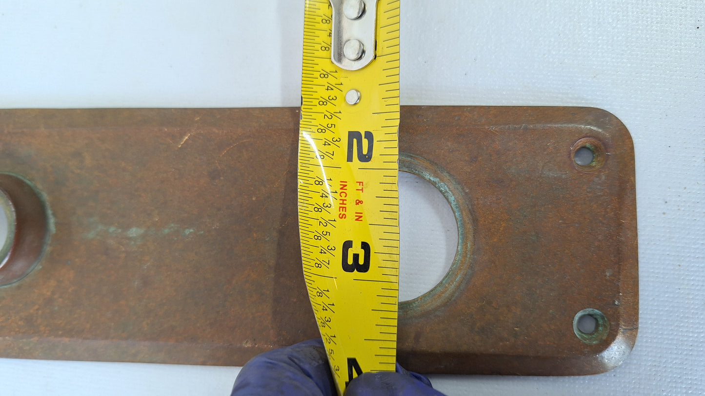 Antique Entry Door Plates with Cylinder Lock Opening, No Keyhole