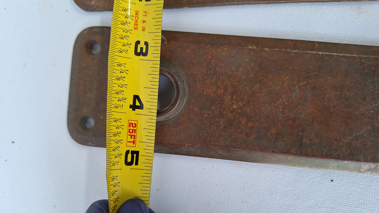 Antique Entry Door Plates with Cylinder Lock Opening, No Keyhole