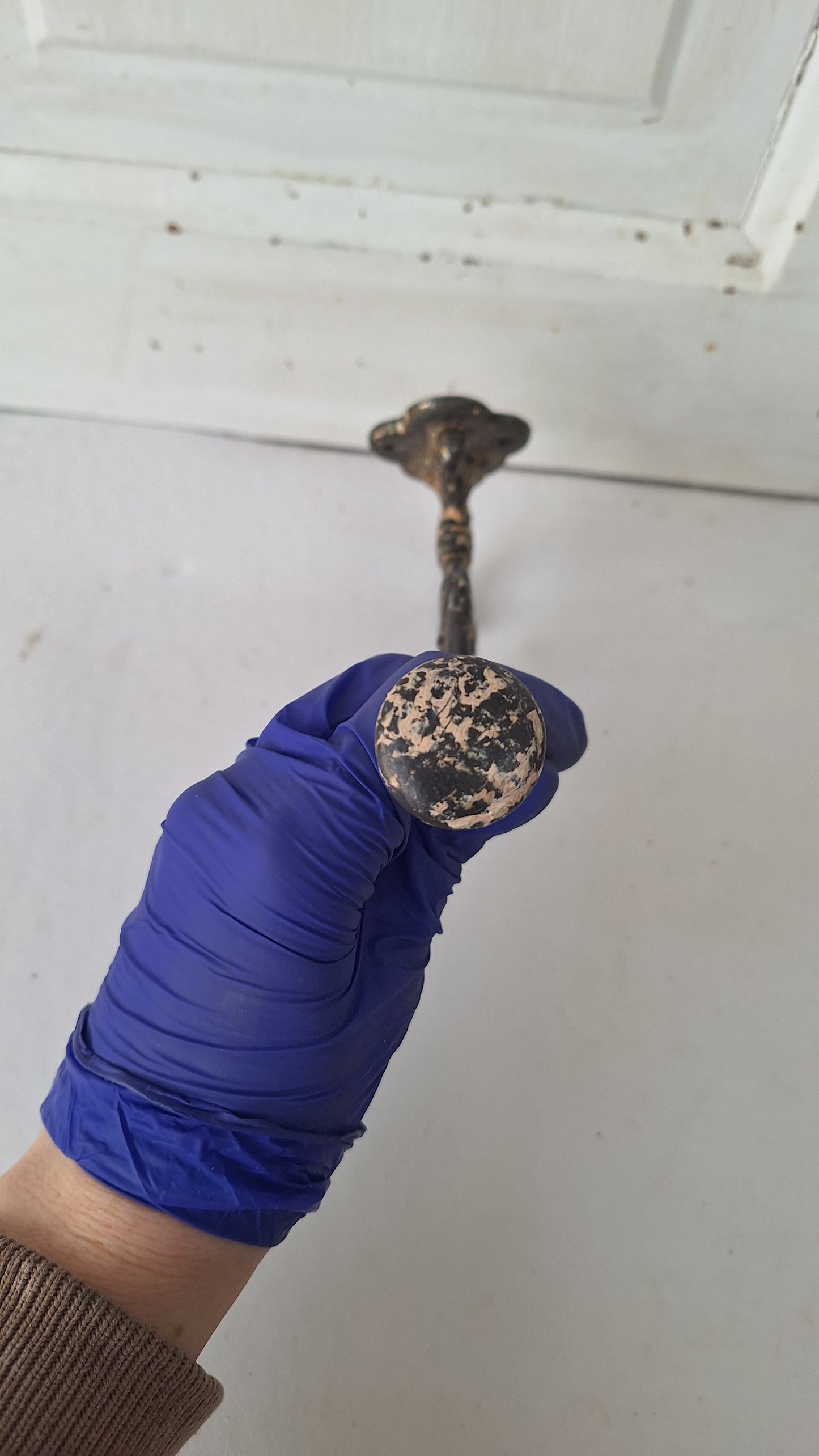 Antique Victorian Cast Iron Hook, Large Fancy Wall Hook