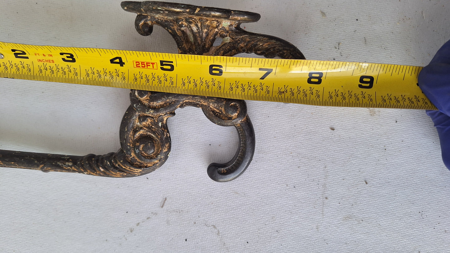 Antique Victorian Cast Iron Hook, Large Fancy Wall Hook