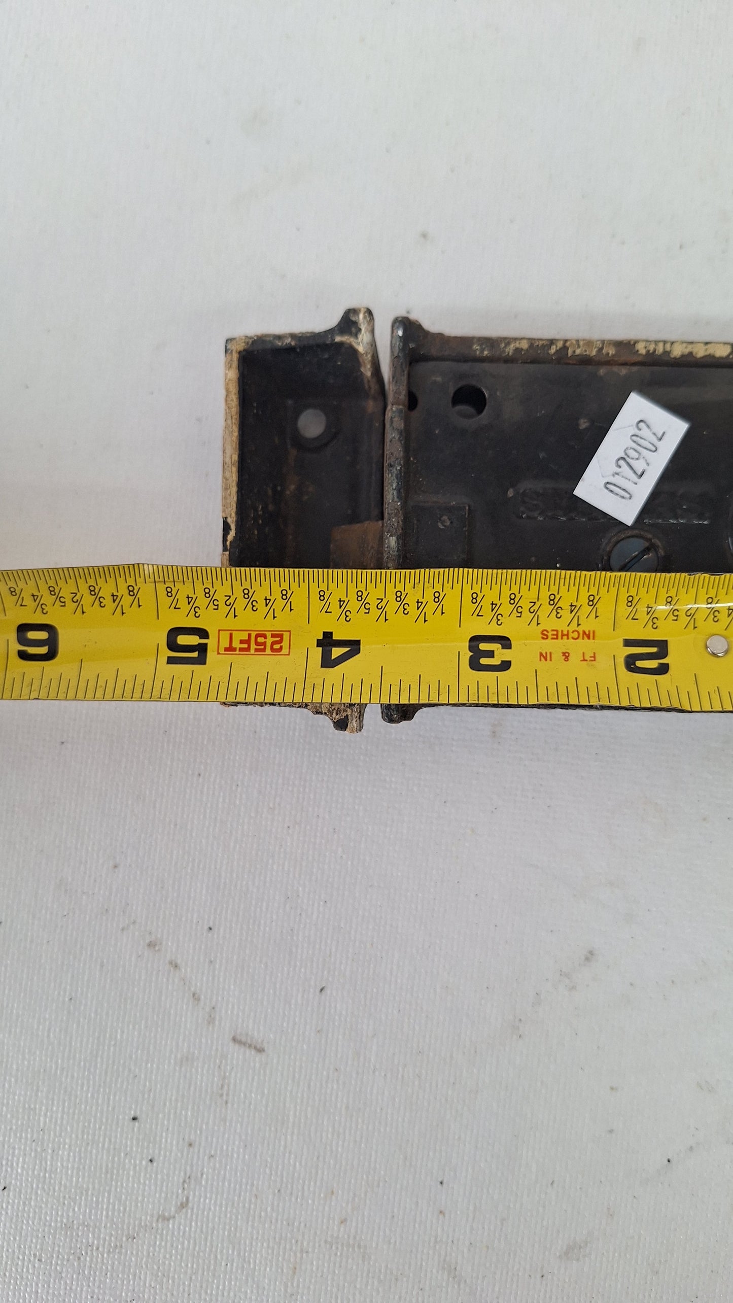 Antique Cast Iron Rim Lock with Keeper,  Door Privacy Latch