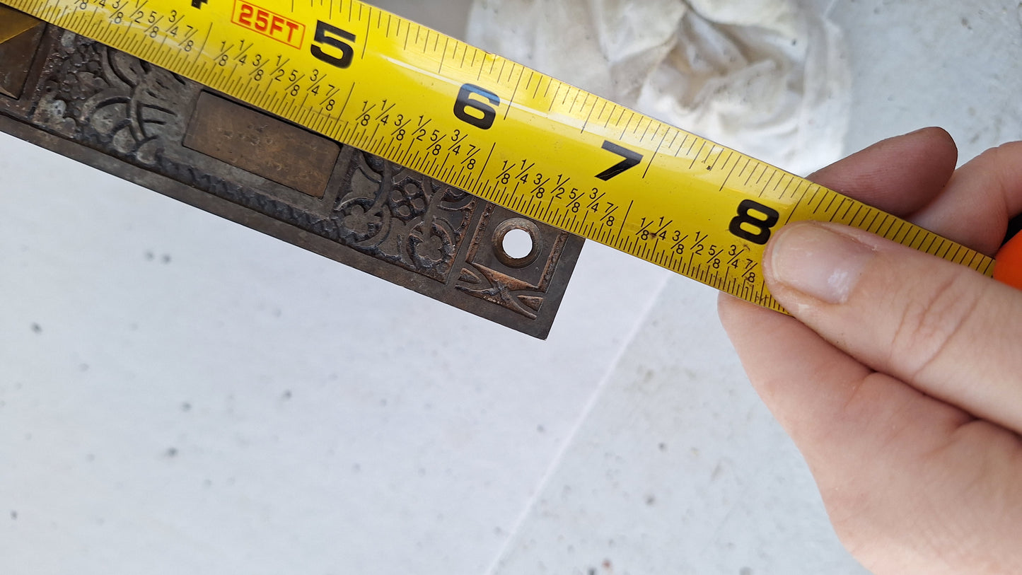 Ornate Iron Doorknob Set: Antique Door Mortise Lock Knobs and Plates