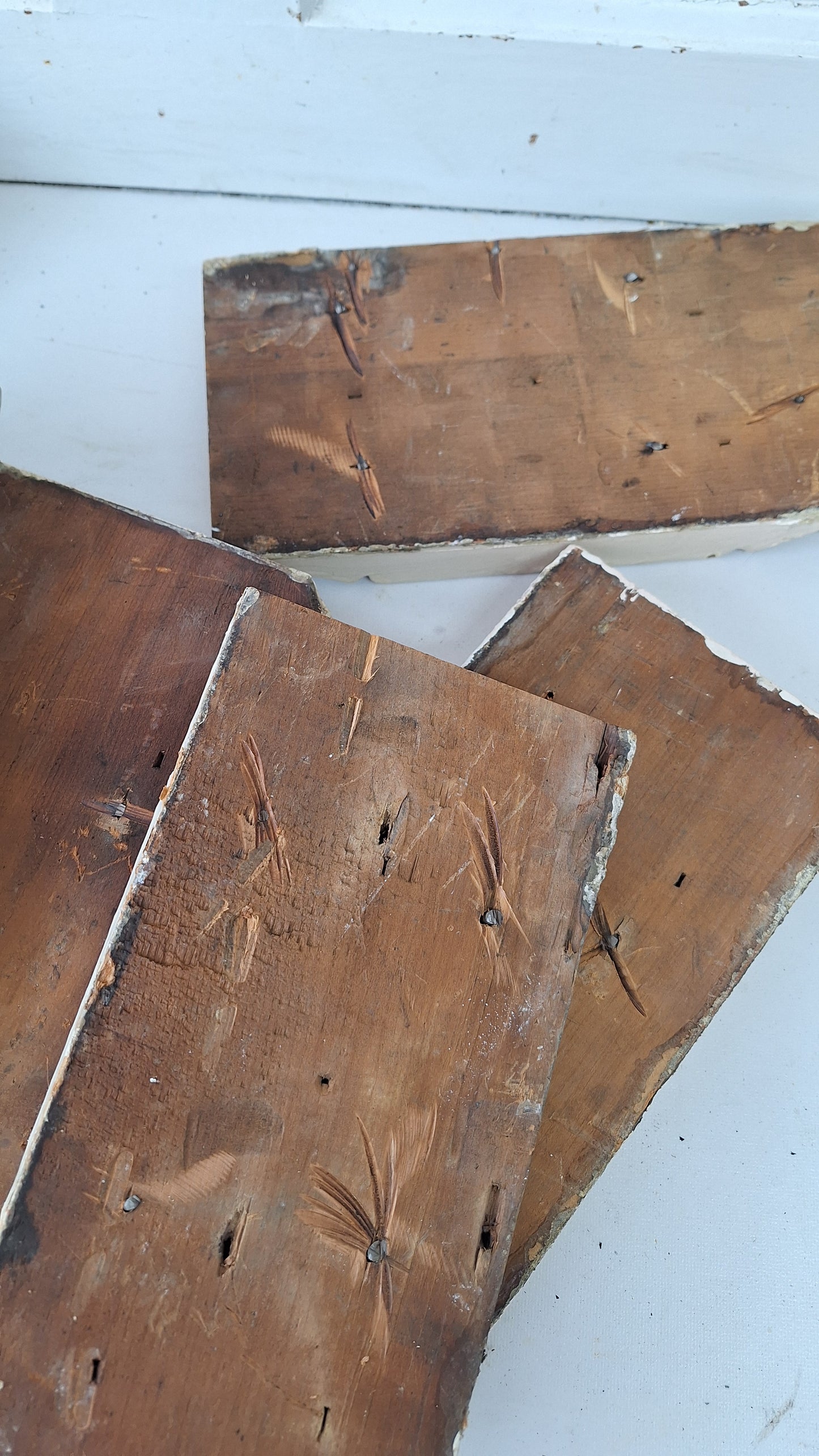 Antique Carved Wood Plinth Blocks, Rosette Flower Corner, Set of 8