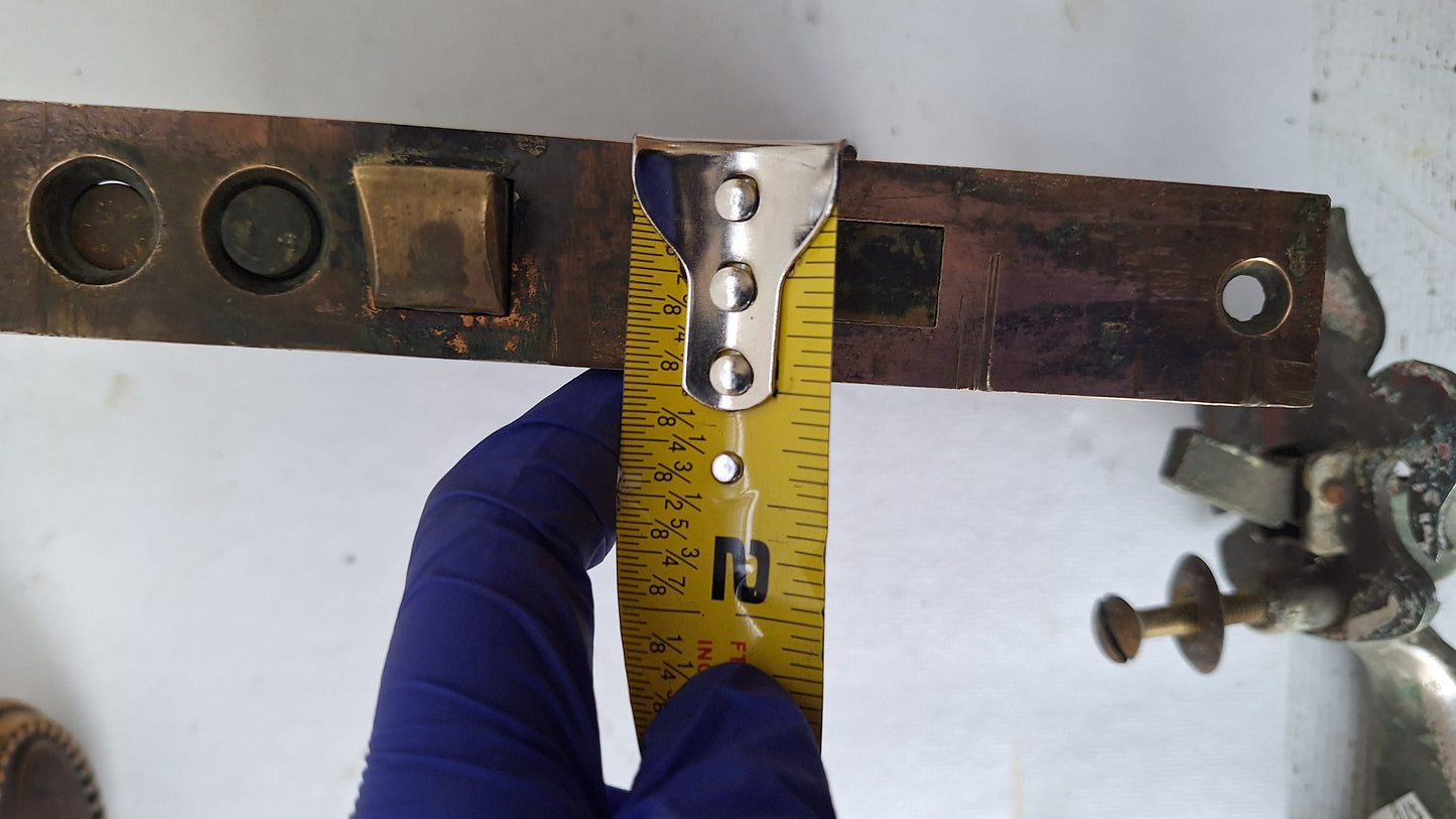 Brass Knob & Plate Set, Front Door Knobs and Backplates with Mortise Lock