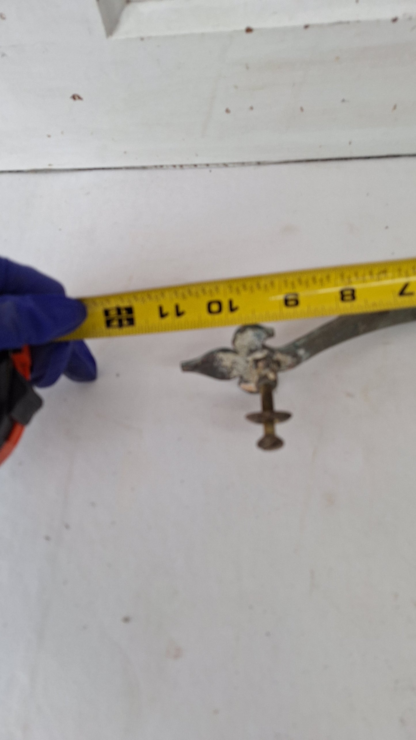 Large Antique Fleur de Lis Door Pull, Silver Finish
