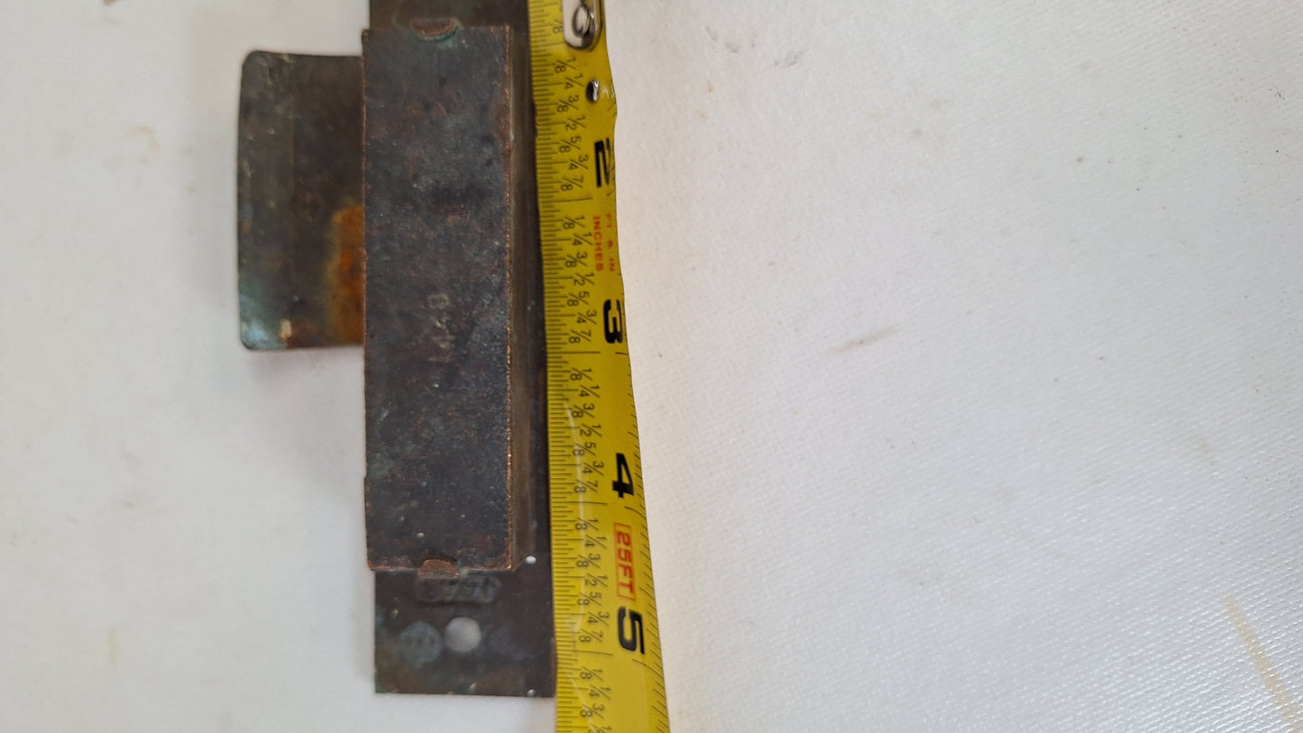 Large Antique Entry Door Mortise Lock with Strike Plate