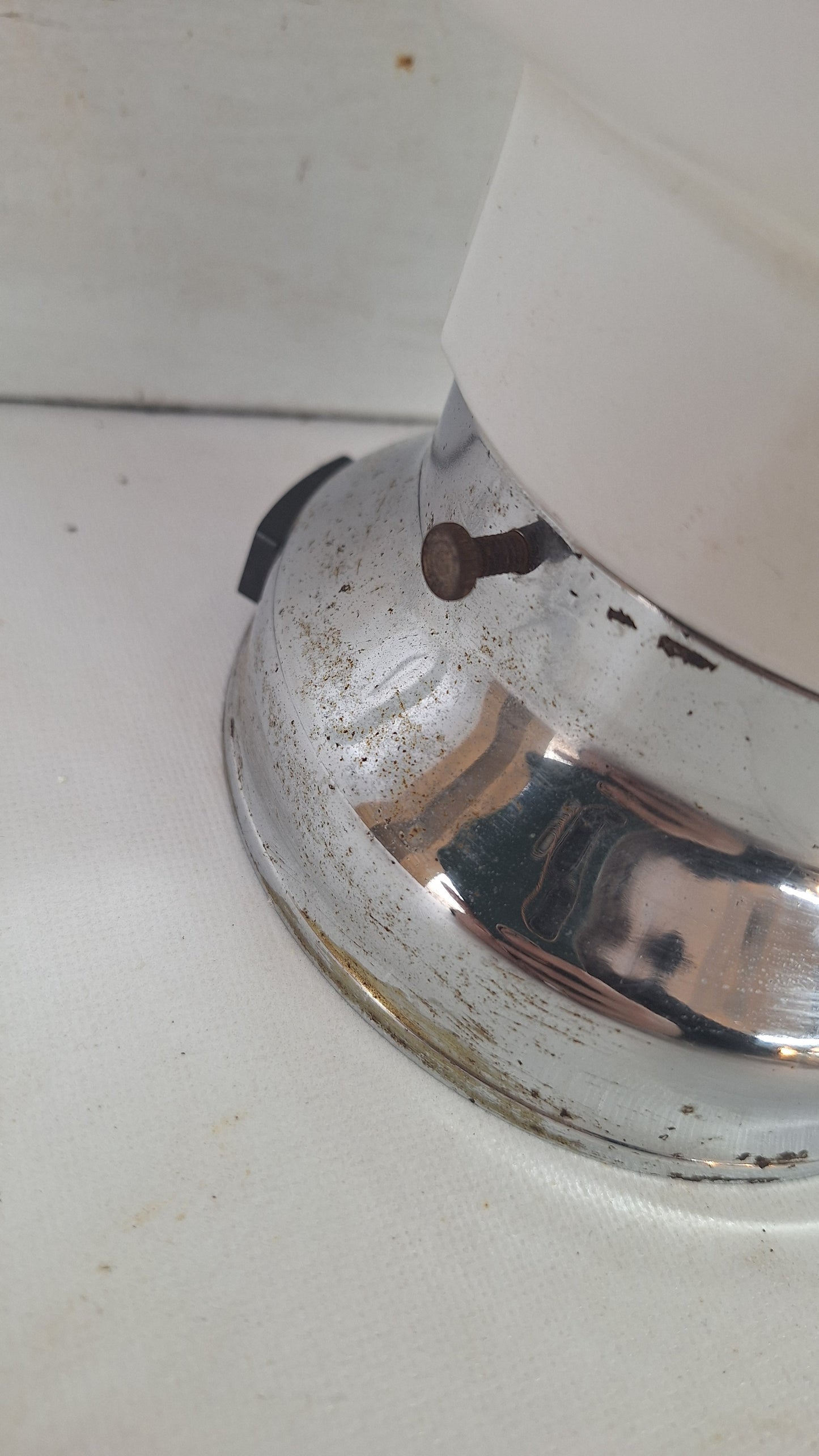 Two Tone Vintage Sconce, Small White and Clear Wall Light