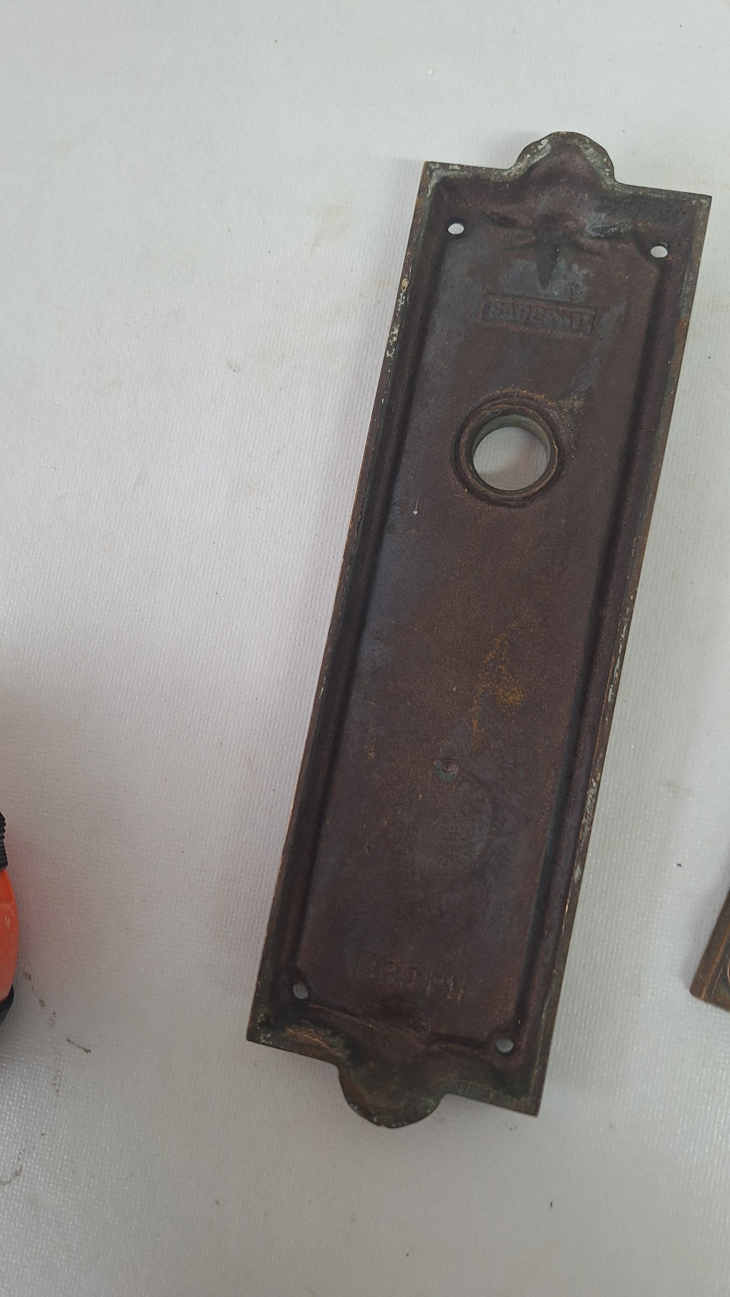 Ornate Bronze Doorknob Backplate with No Keyhole, Victorian Door Knob Escutcheon