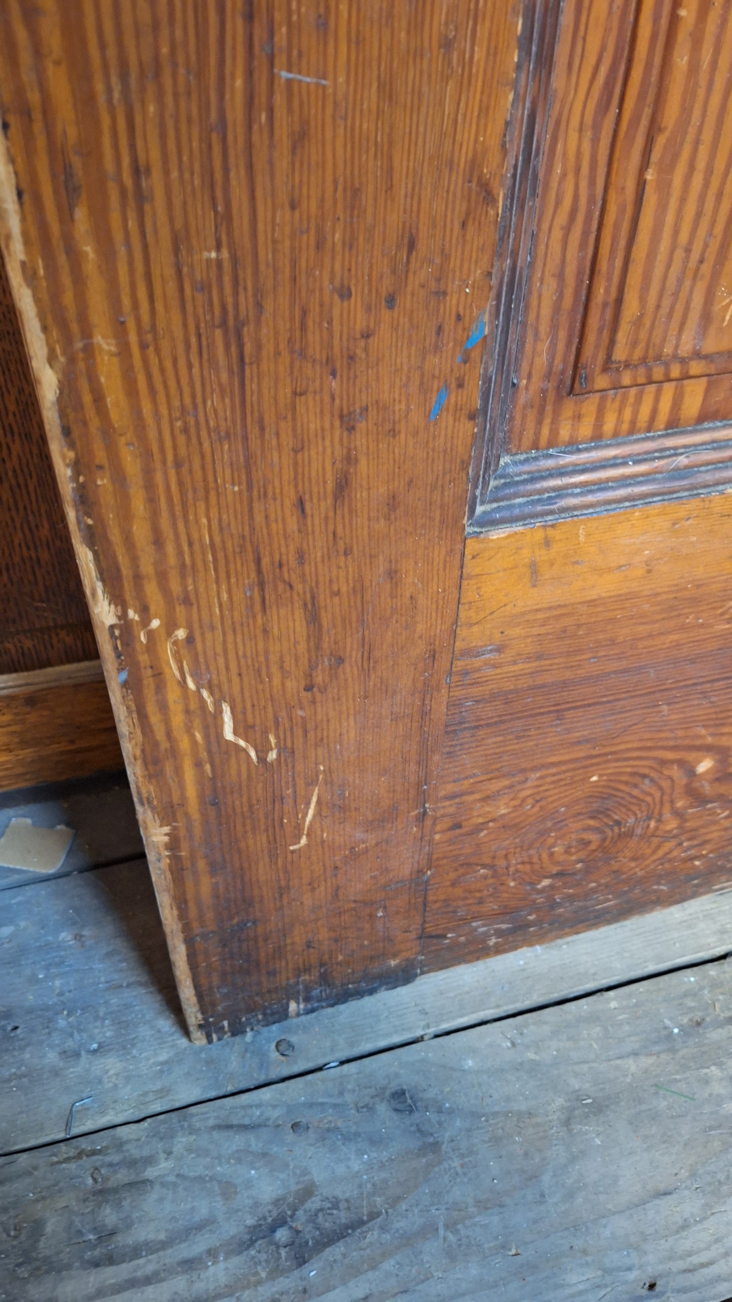 Victorian Frosted Cut Glass Door, Antique Eastlake Interior Door