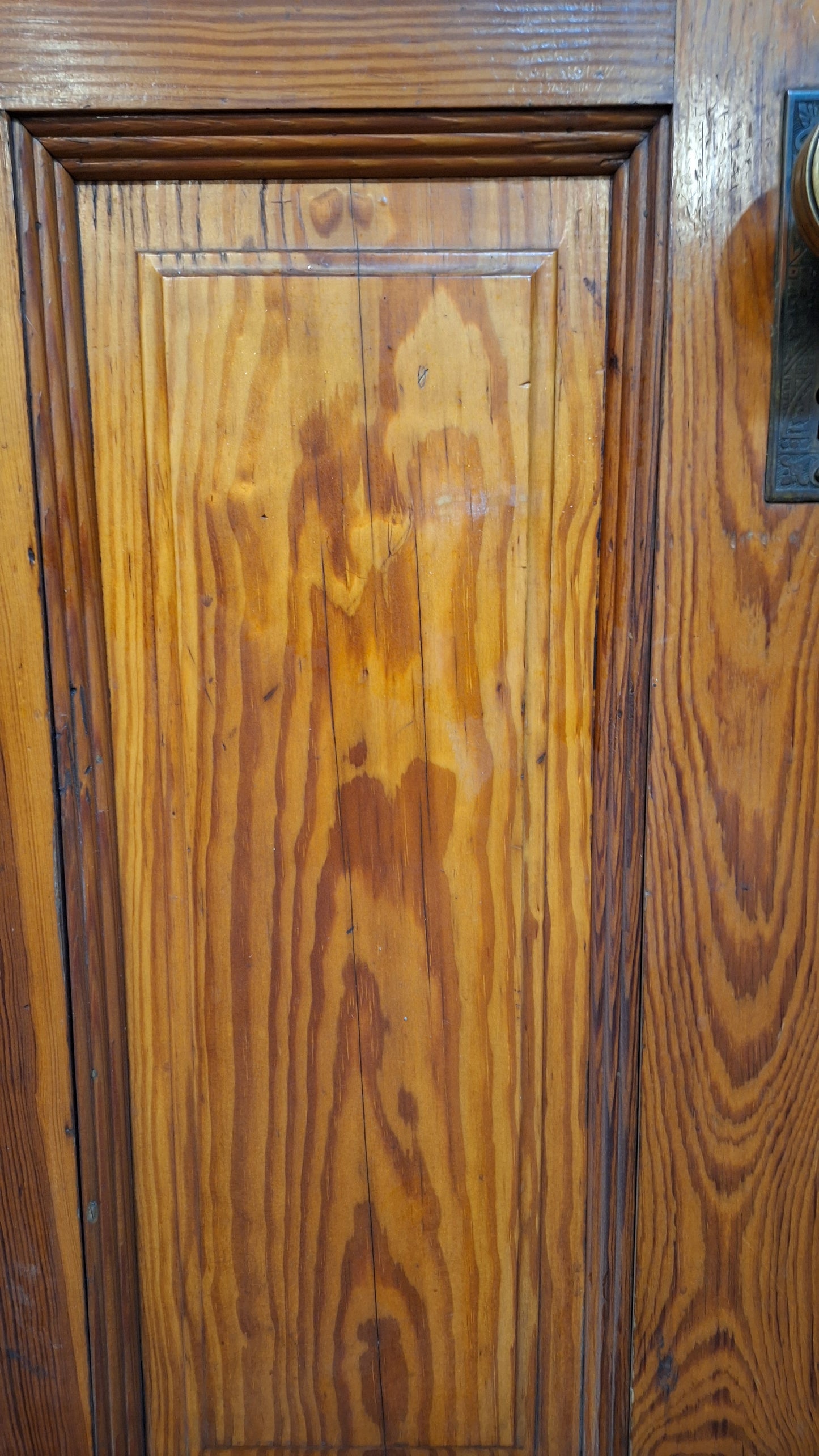 Victorian Frosted Cut Glass Door, Antique Eastlake Interior Door