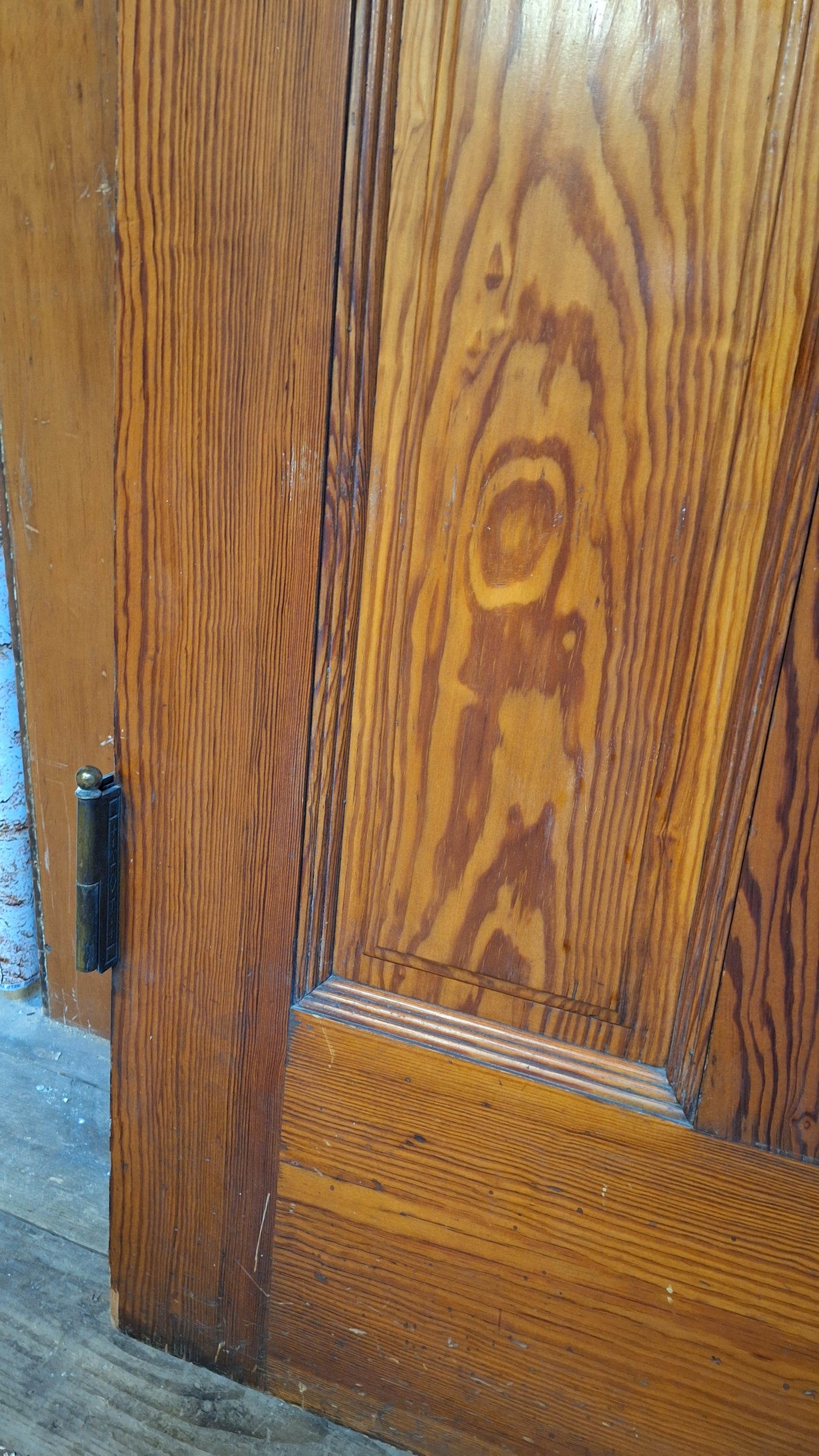 Victorian Frosted Cut Glass Door, Antique Eastlake Interior Door