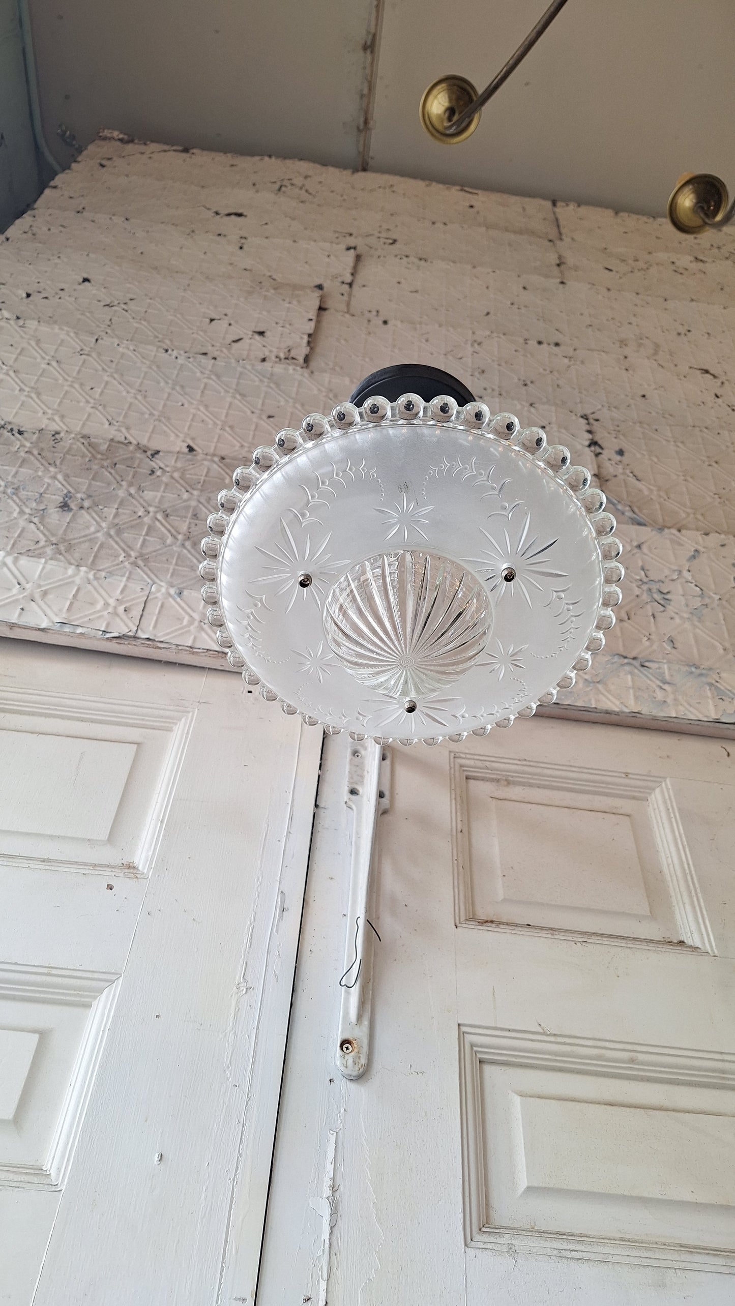Vintage Glass Bowl Light: Deco Three-Chain Semi-Flush Mount