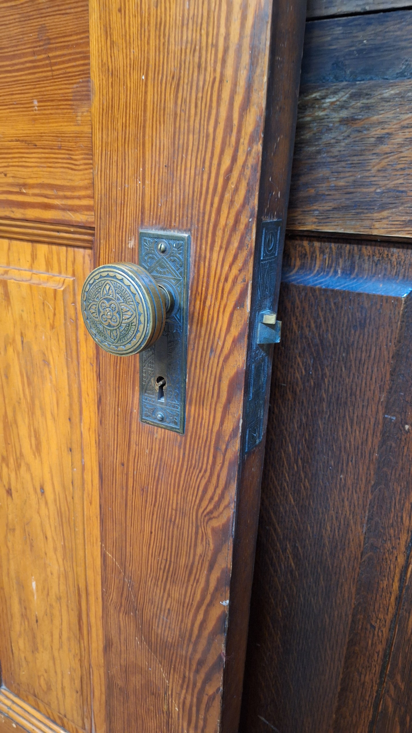 Victorian Etched Glass Door, Antique Eastlake Interior Door