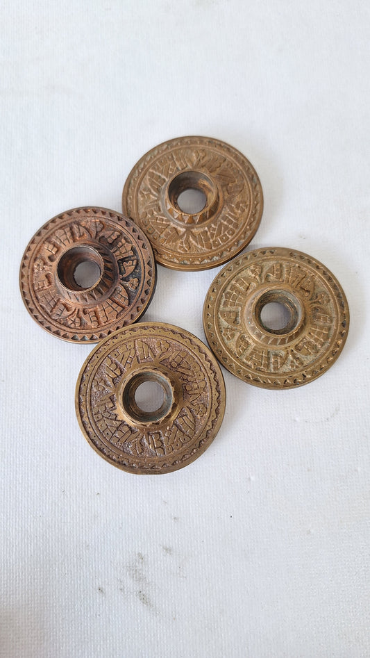 Antique Bronze Door Rosettes, Round Doorknob Back Plates
