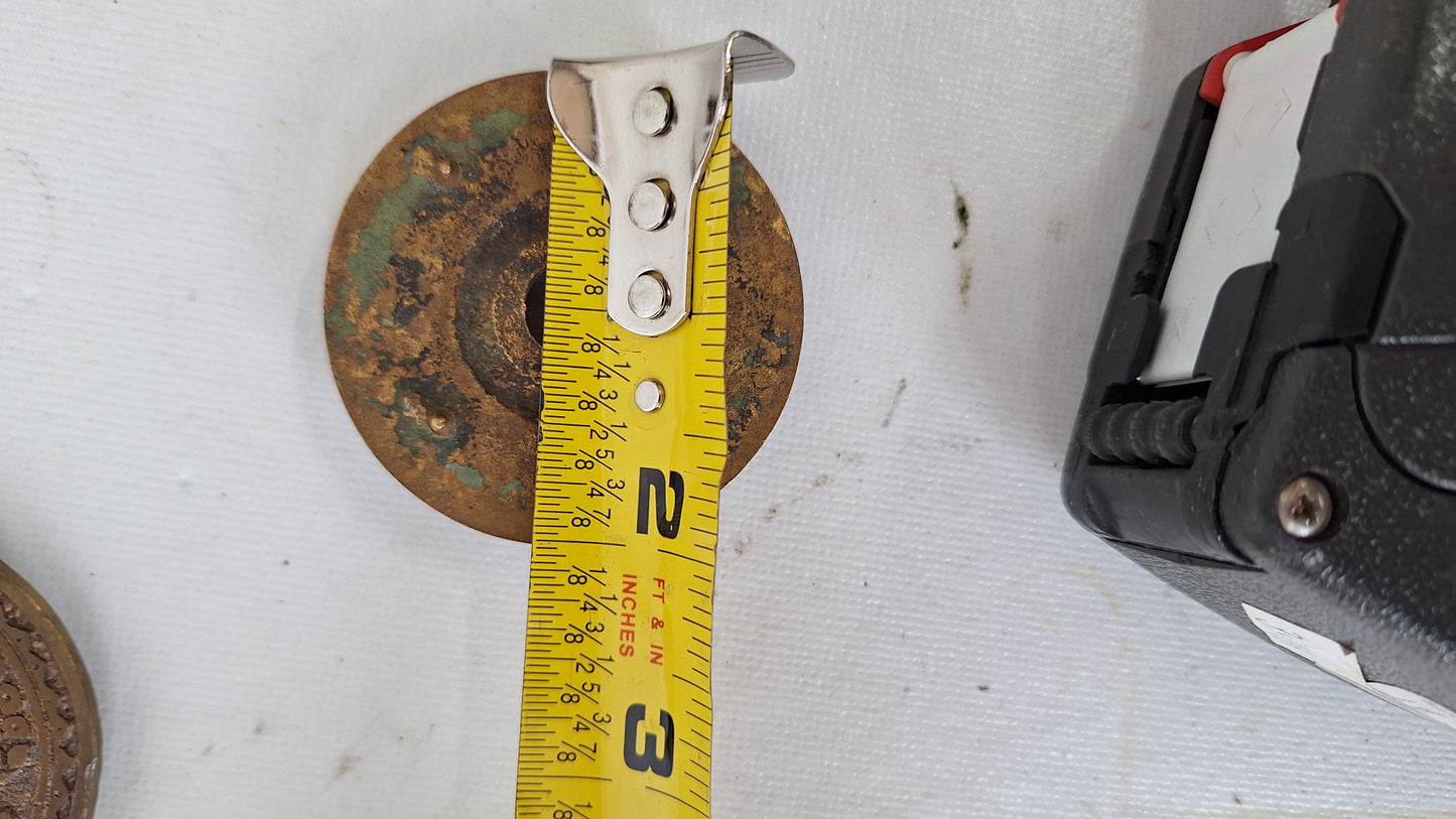 Antique Bronze Door Rosettes, Round Doorknob Back Plates