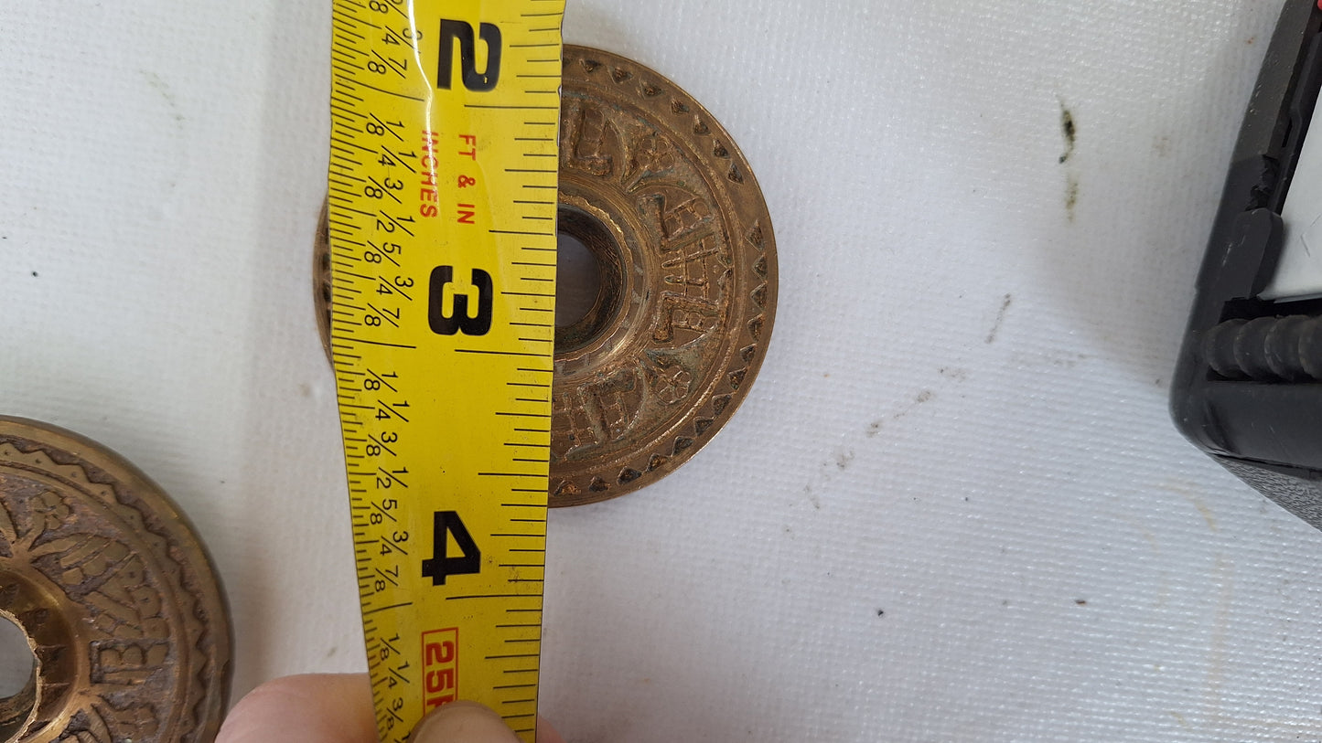 Antique Bronze Door Rosettes, Round Doorknob Back Plates