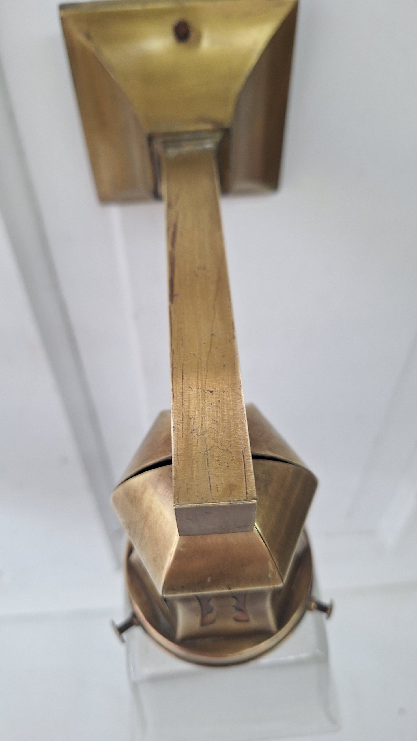 Antique Brass Sconces with Square Shades, Mission Style Sconces
