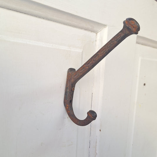 Large Wall Hook with Decorative Patterns, Antique Iron Hook