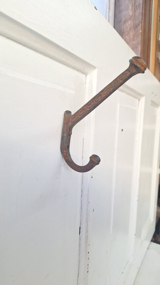 Large Wall Hook with Decorative Patterns, Antique Iron Hook