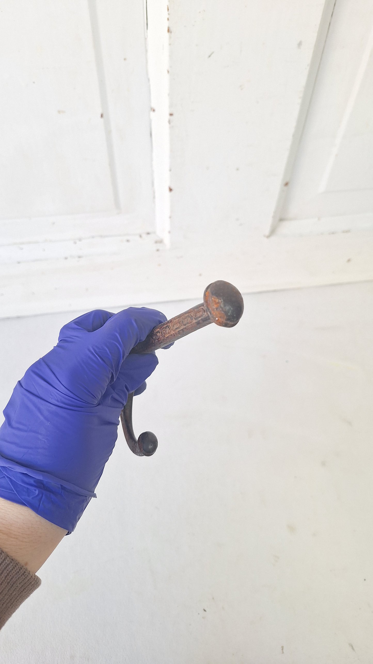 Large Wall Hook with Decorative Patterns, Antique Iron Hook