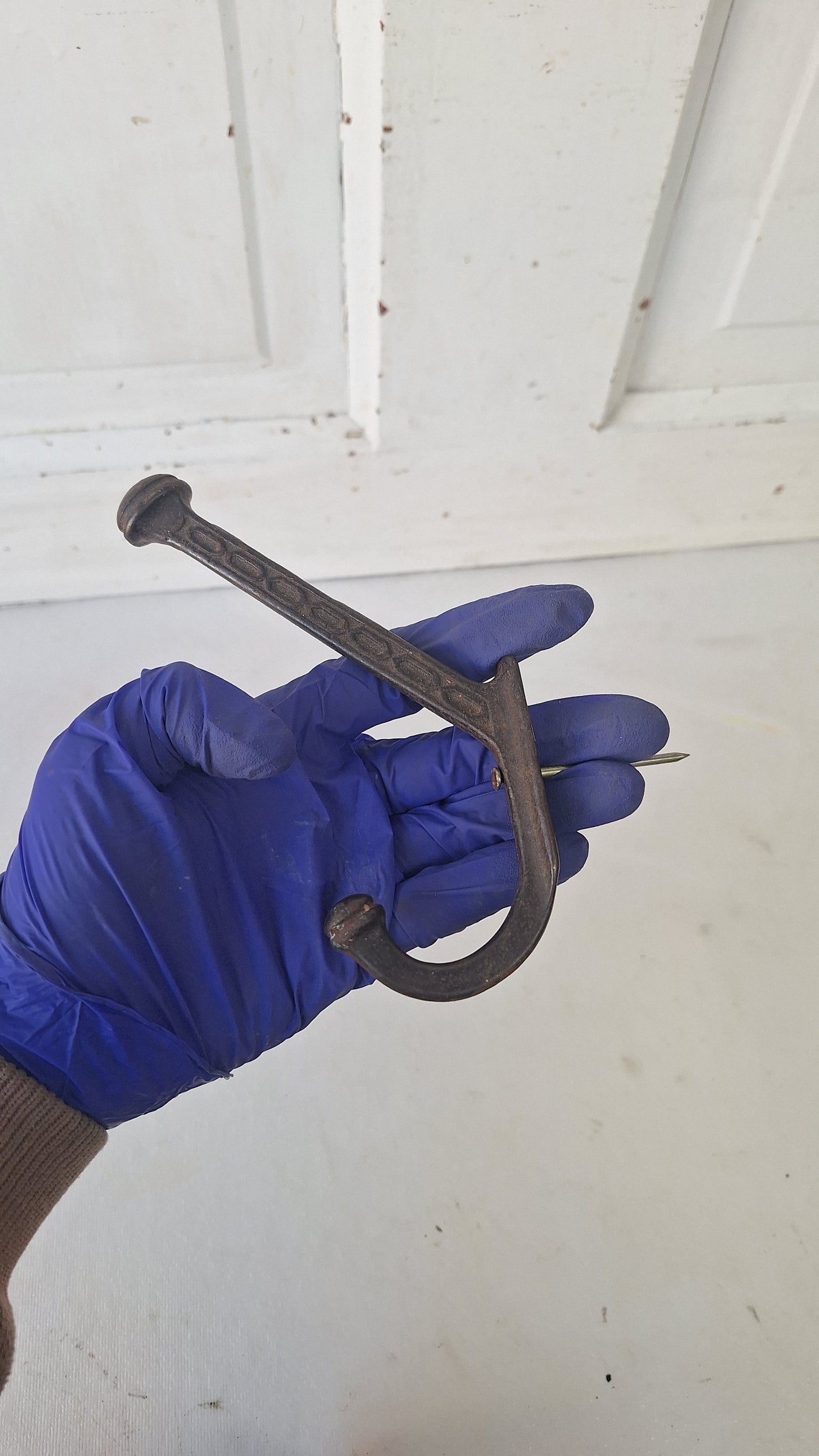 Large Wall Hook with Decorative Patterns, Antique Iron Hook