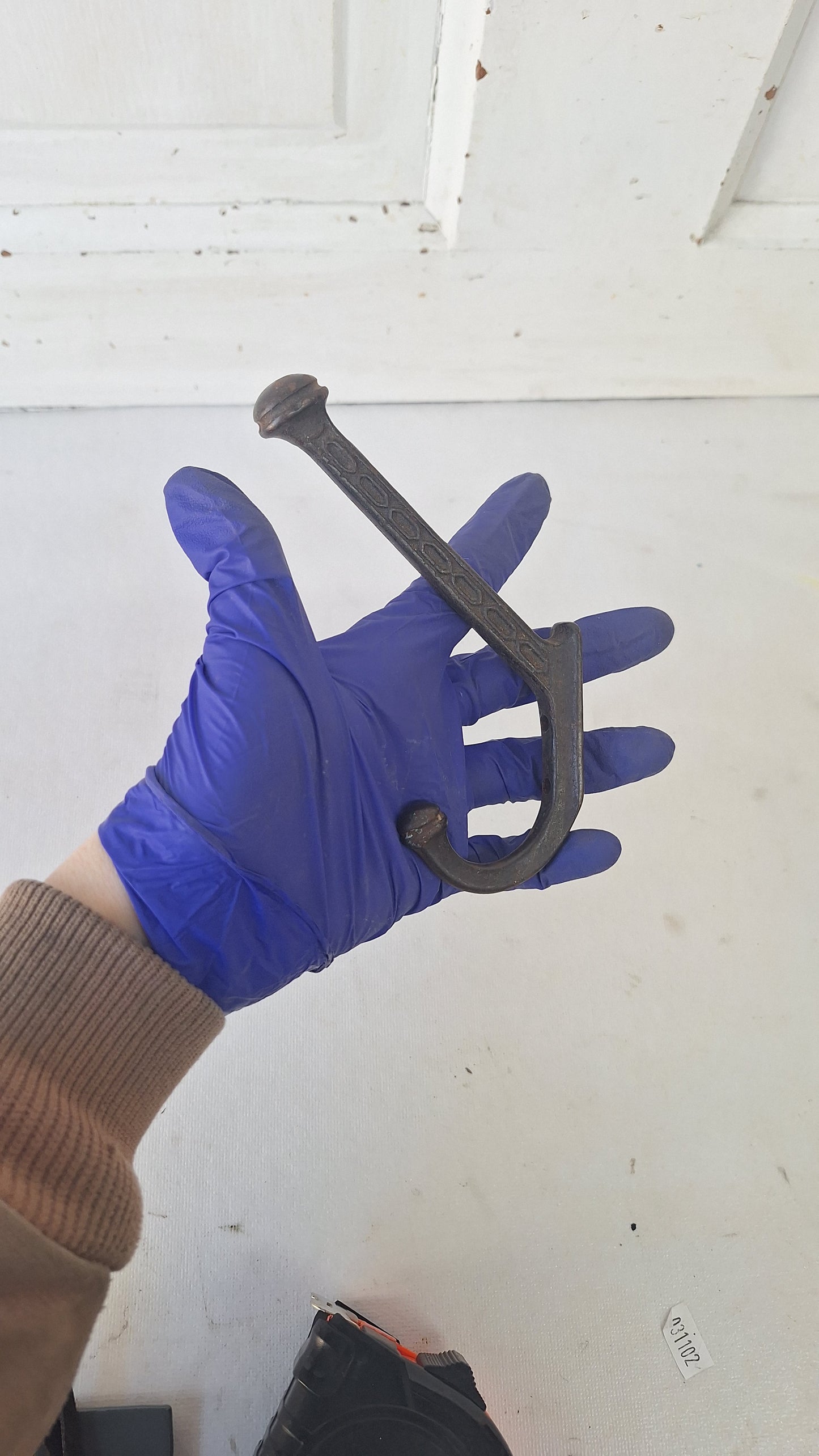 Large Wall Hook with Decorative Patterns, Antique Iron Hook