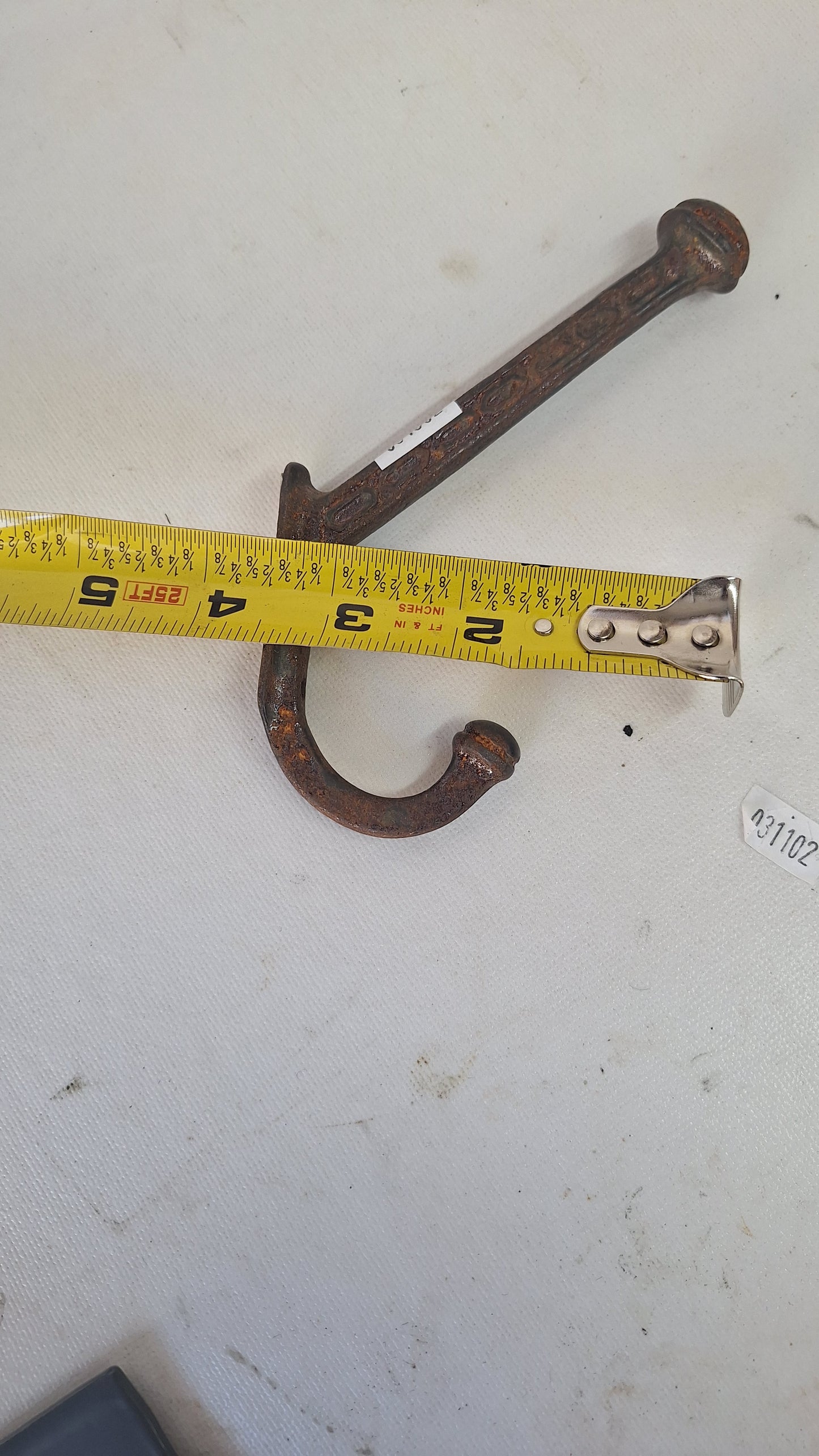 Large Wall Hook with Decorative Patterns, Antique Iron Hook