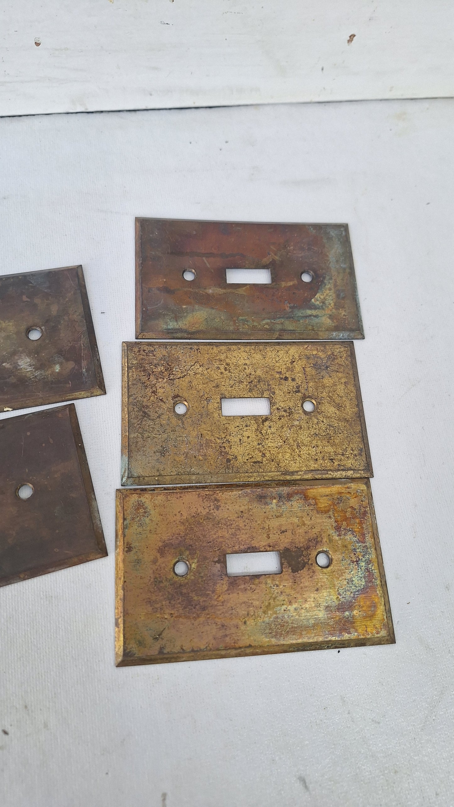 One Vintage Stamped Brass Switch Plate Cover