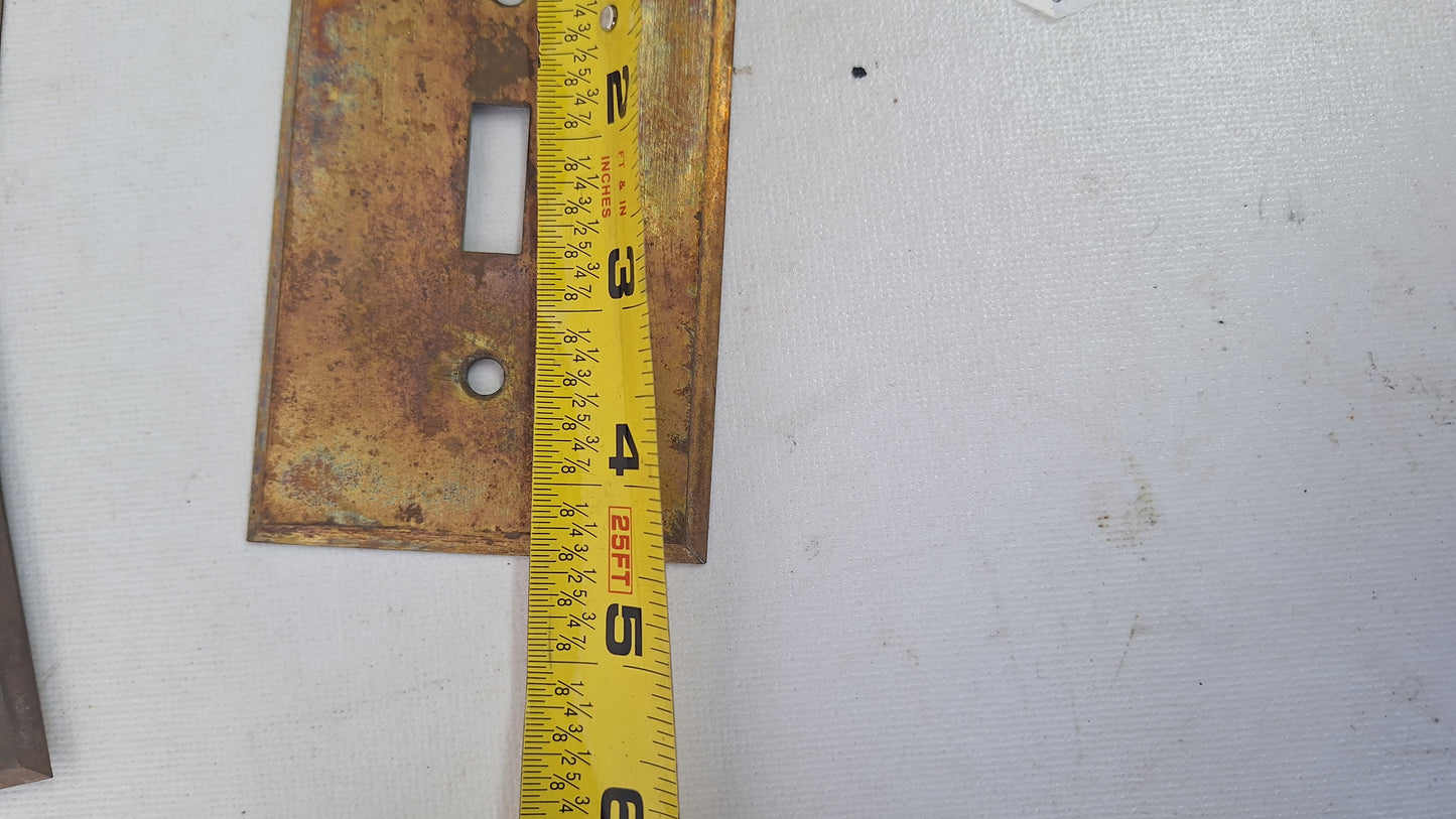 One Vintage Stamped Brass Switch Plate Cover