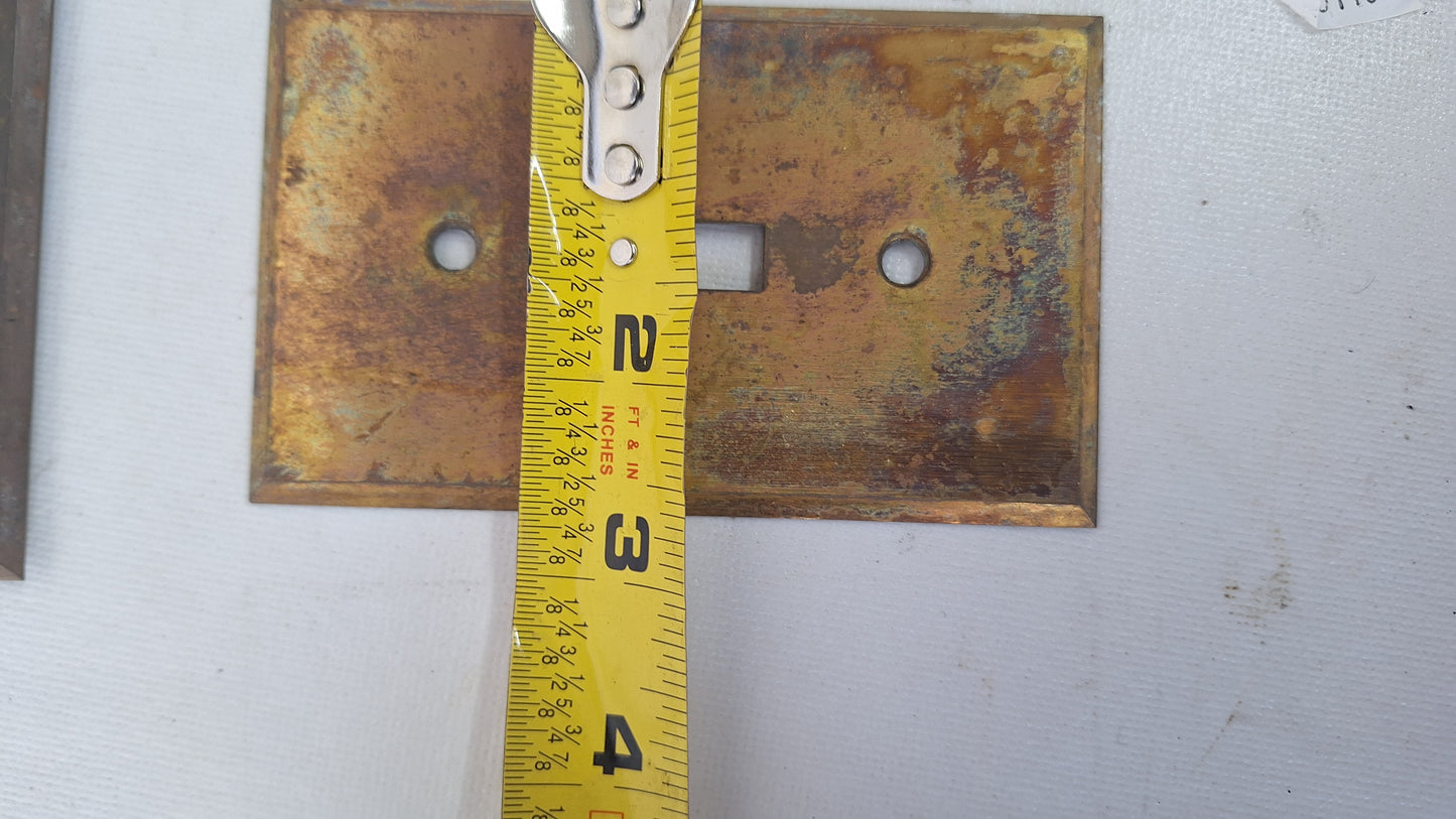 One Vintage Stamped Brass Switch Plate Cover