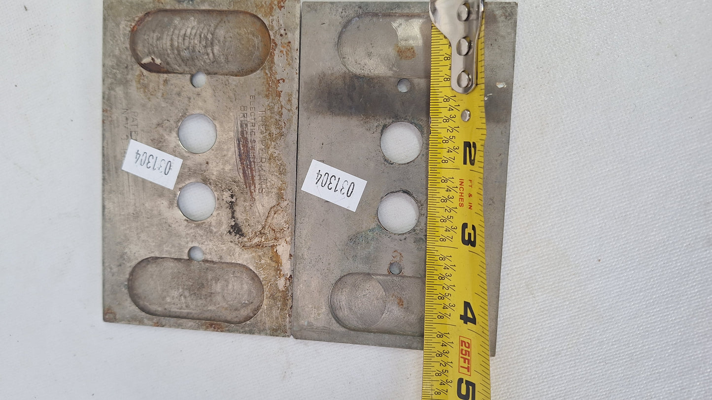 Vintage Nickel Plated, Cast Brass Push Button Switch Plate Cover