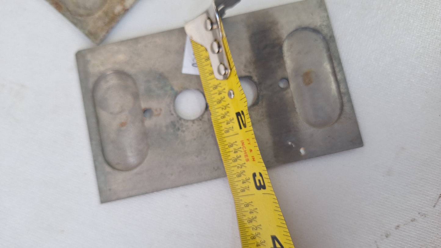 Vintage Nickel Plated, Cast Brass Push Button Switch Plate Cover