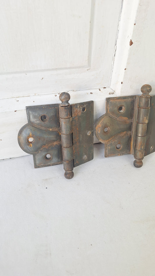 Ornate Half Mortise Hinges, Reversible Vintage Door Hinges